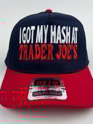 Preview pic of “I Got My Hash At Trader Joe’s” Adult Classic SnapBack Trucker Hat