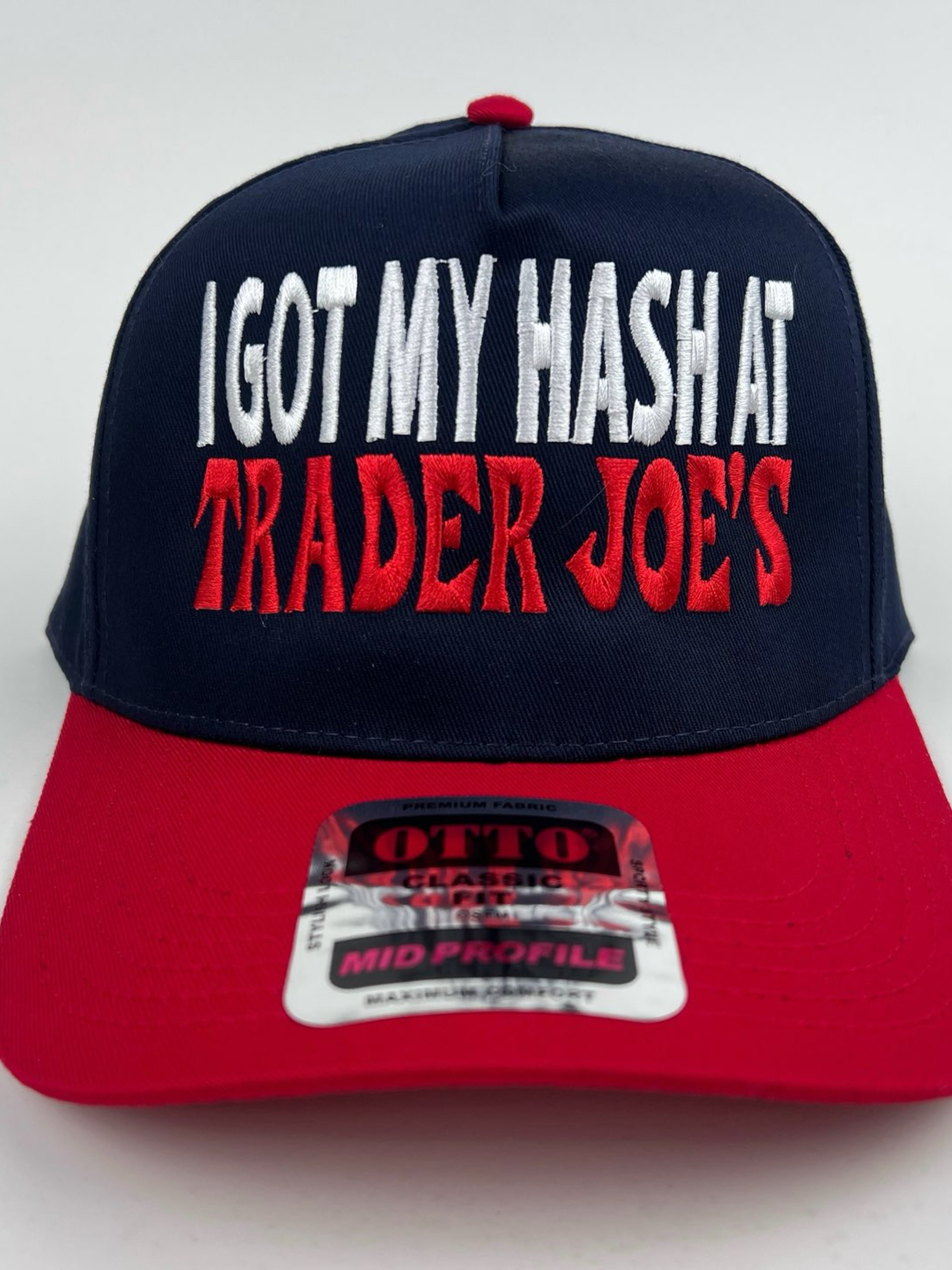 Preview pic of “I Got My Hash At Trader Joe’s” Adult Classic SnapBack Trucker Hat