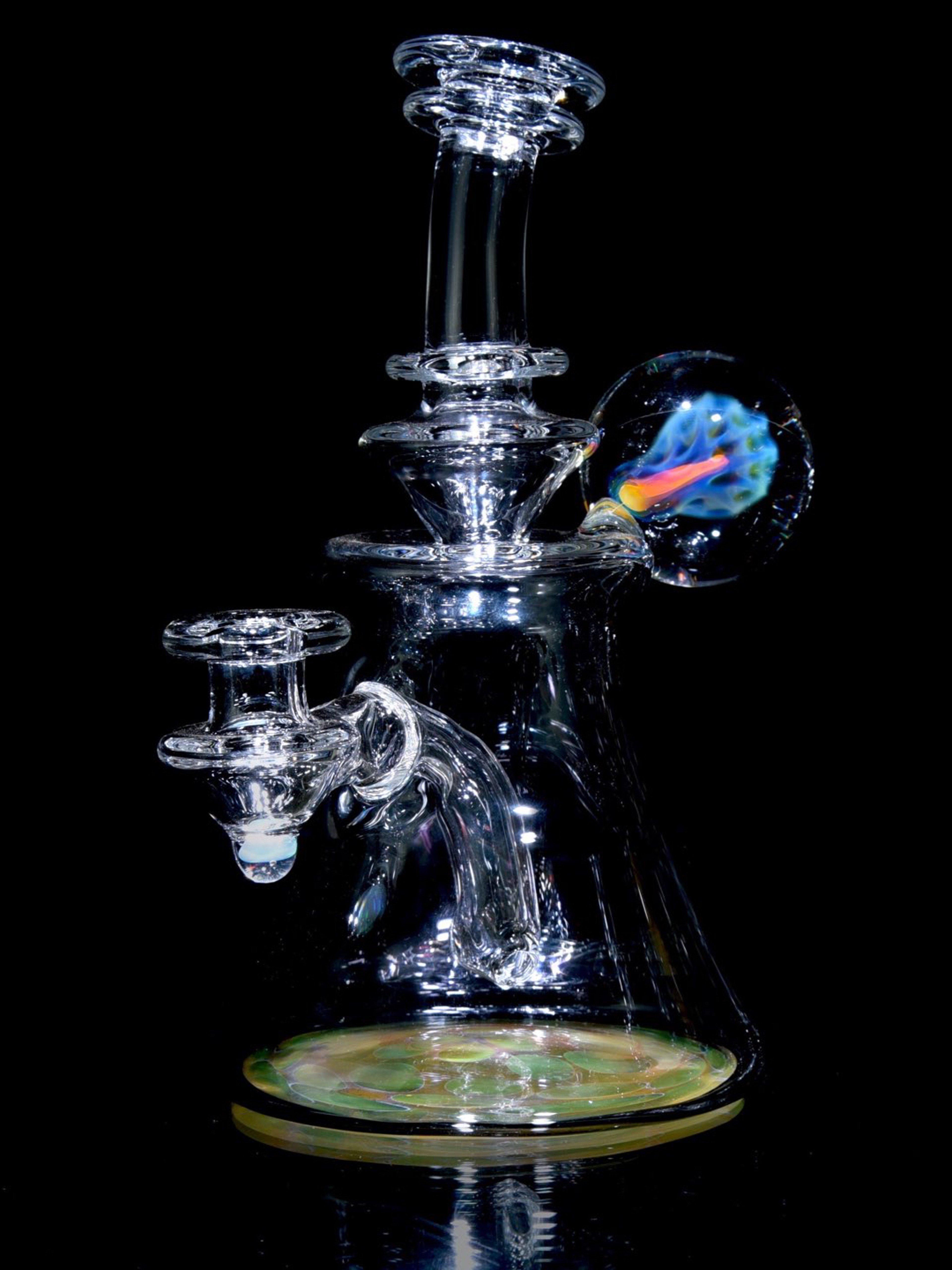Preview pic of Jakers - Fumed Honeycomb Base Banger Hanger w/ Implosion & Opal Joint - 10mm Female