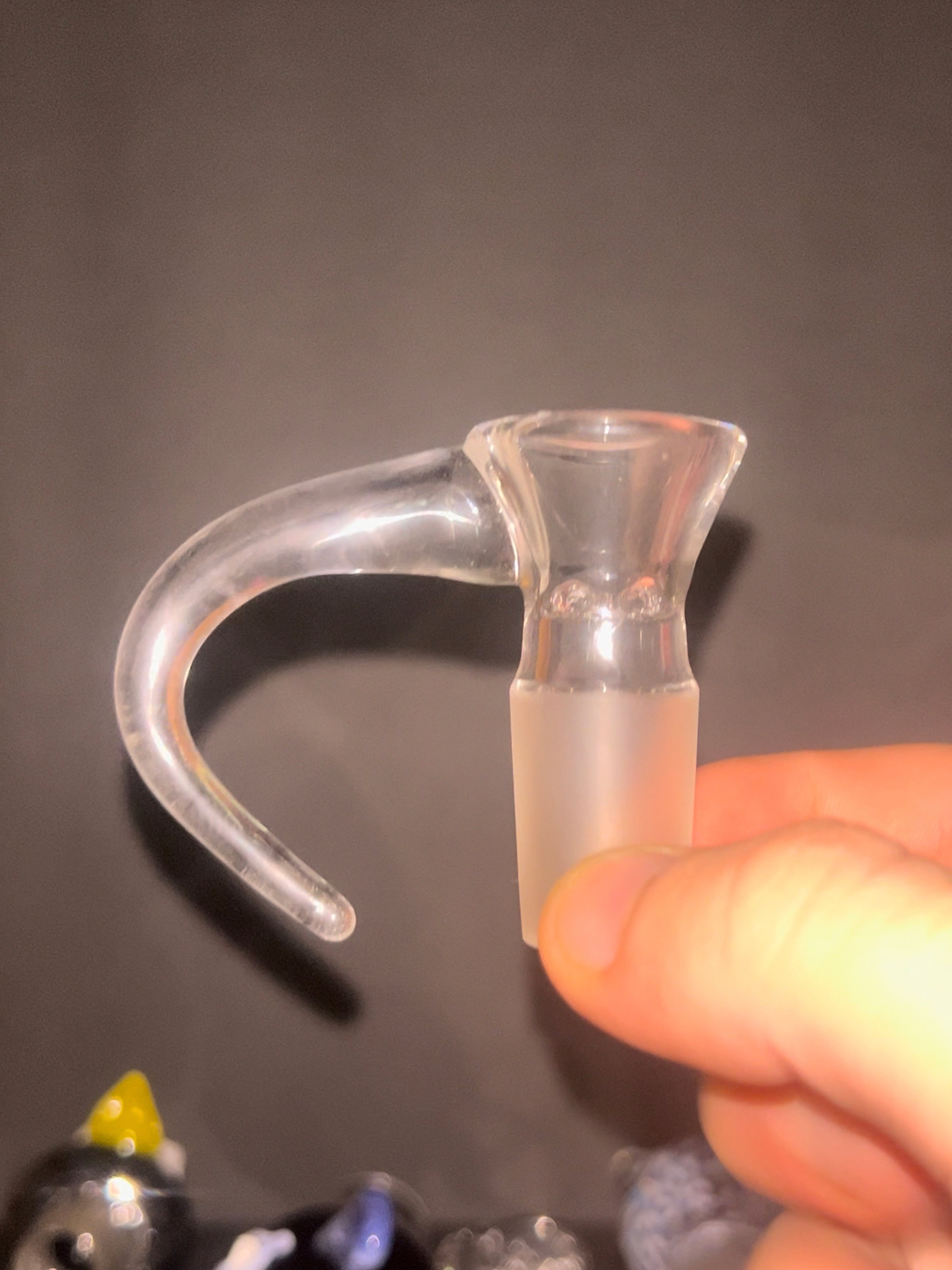 Preview pic of NO RESERVE - 4 Hole Envision Glass Long Tail 18mm Slide / Bowl