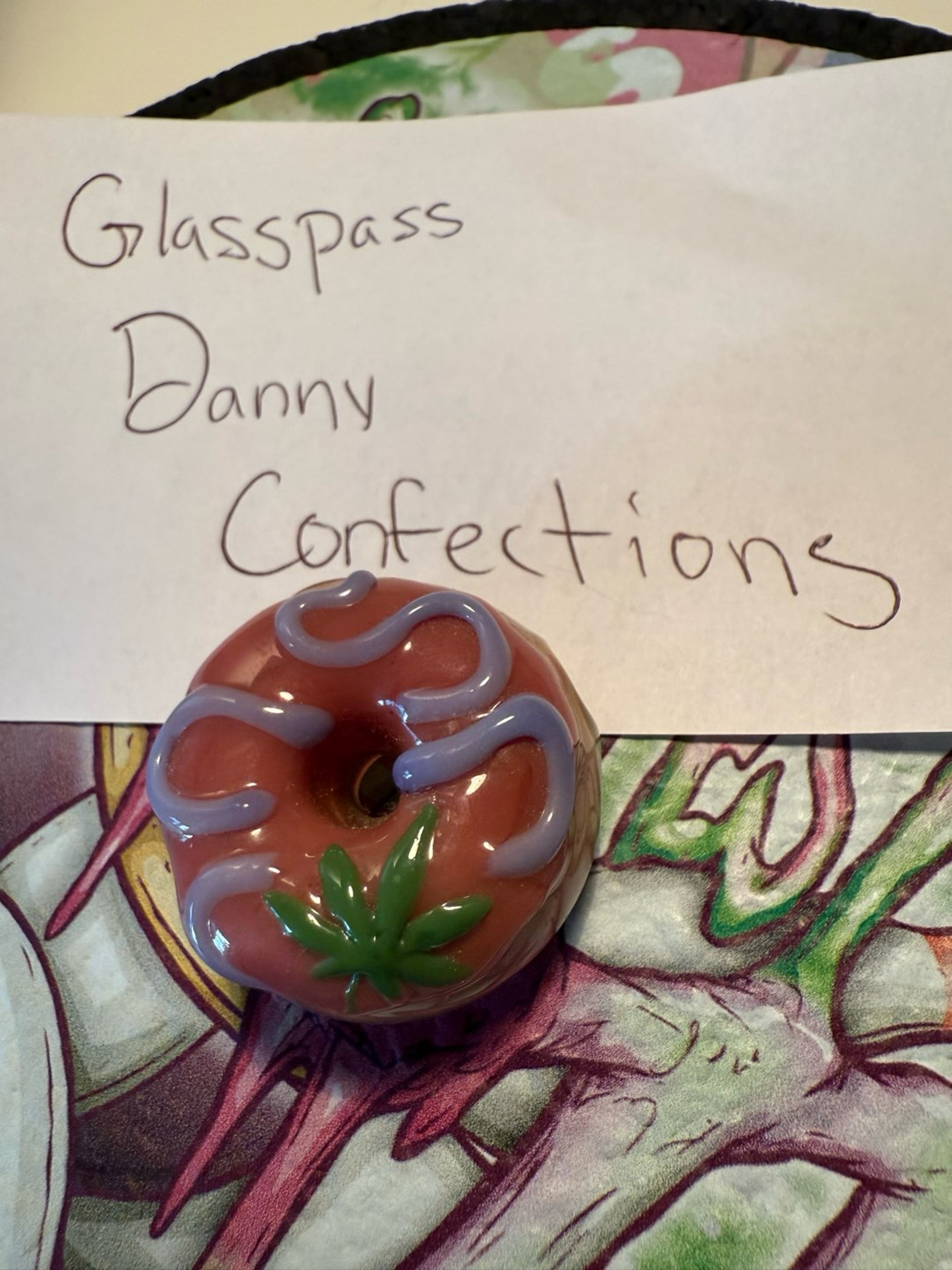 Preview pic of KGB x Sarah Marblesbee 420 Donut Pendant
