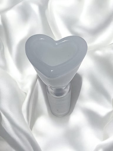 Preview pic of Milky White Heart-Shaped 🤍 Slider Bowl 14mm Male