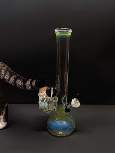 Preview pic of 14.5 in. Tall bong with monkey jar