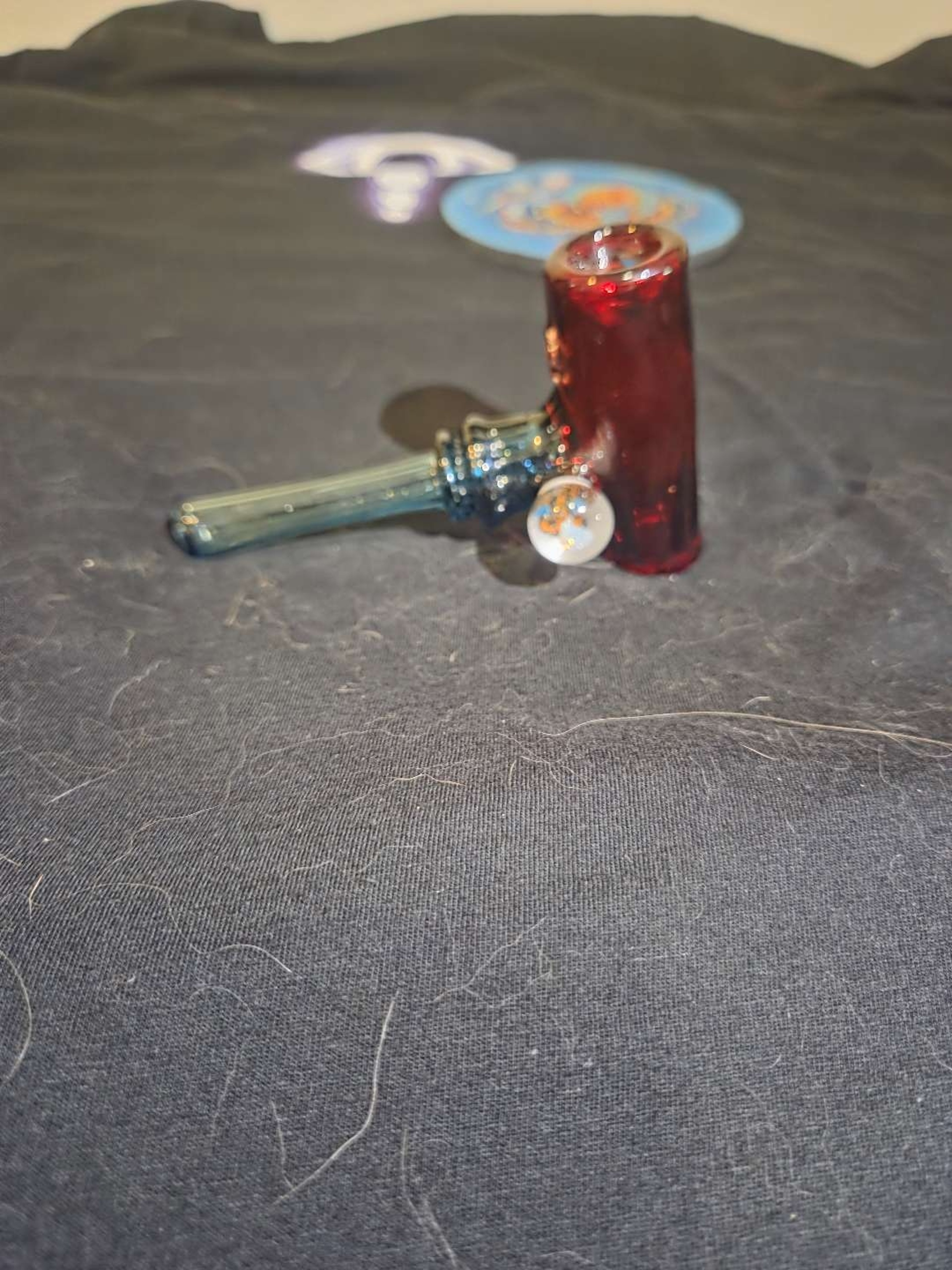 Preview pic of James Ames Corn Cob Pipe featuring Firefox Glass millie