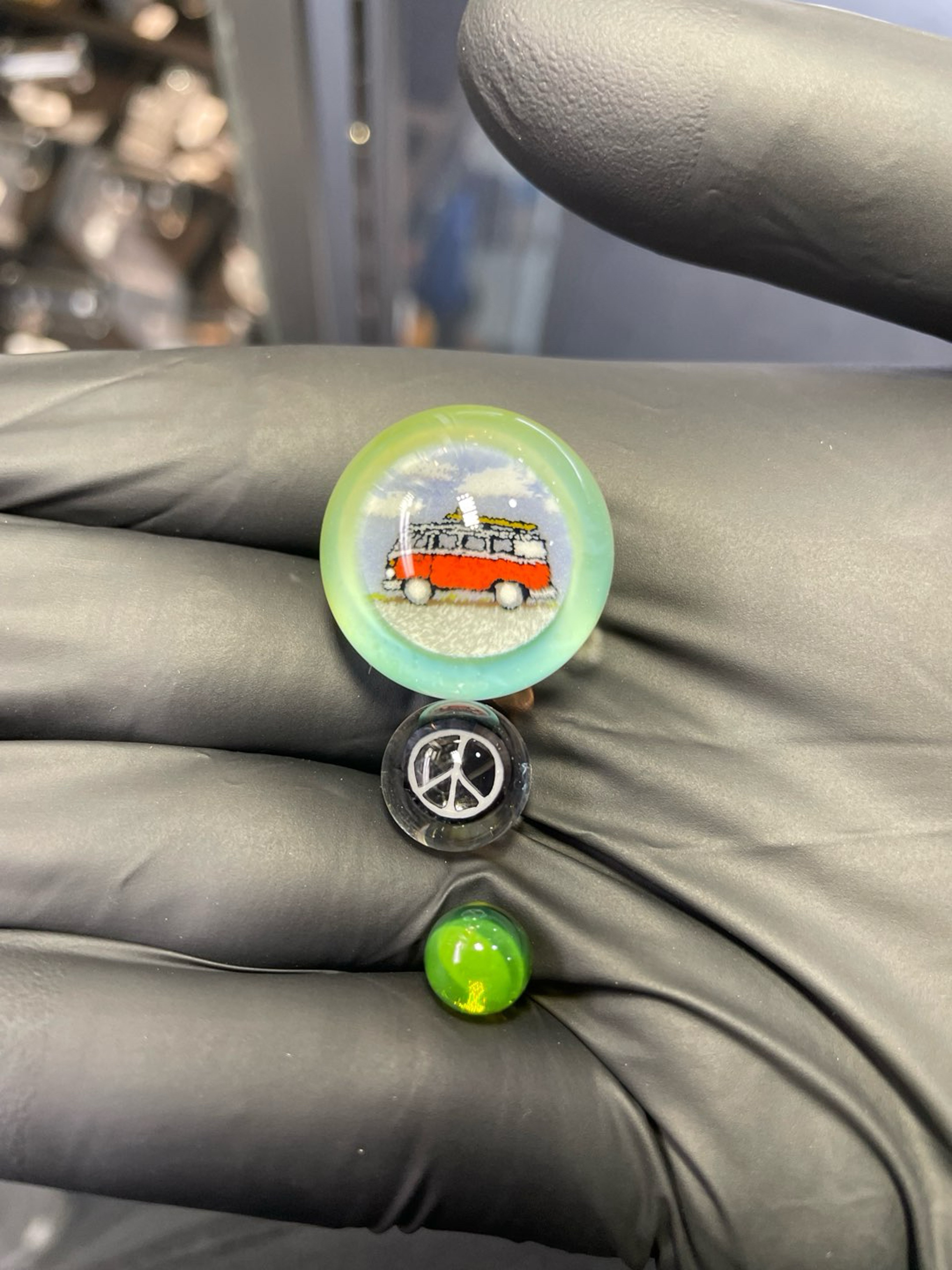 Preview pic of Keys Glass Slurper Set Hippie Bus