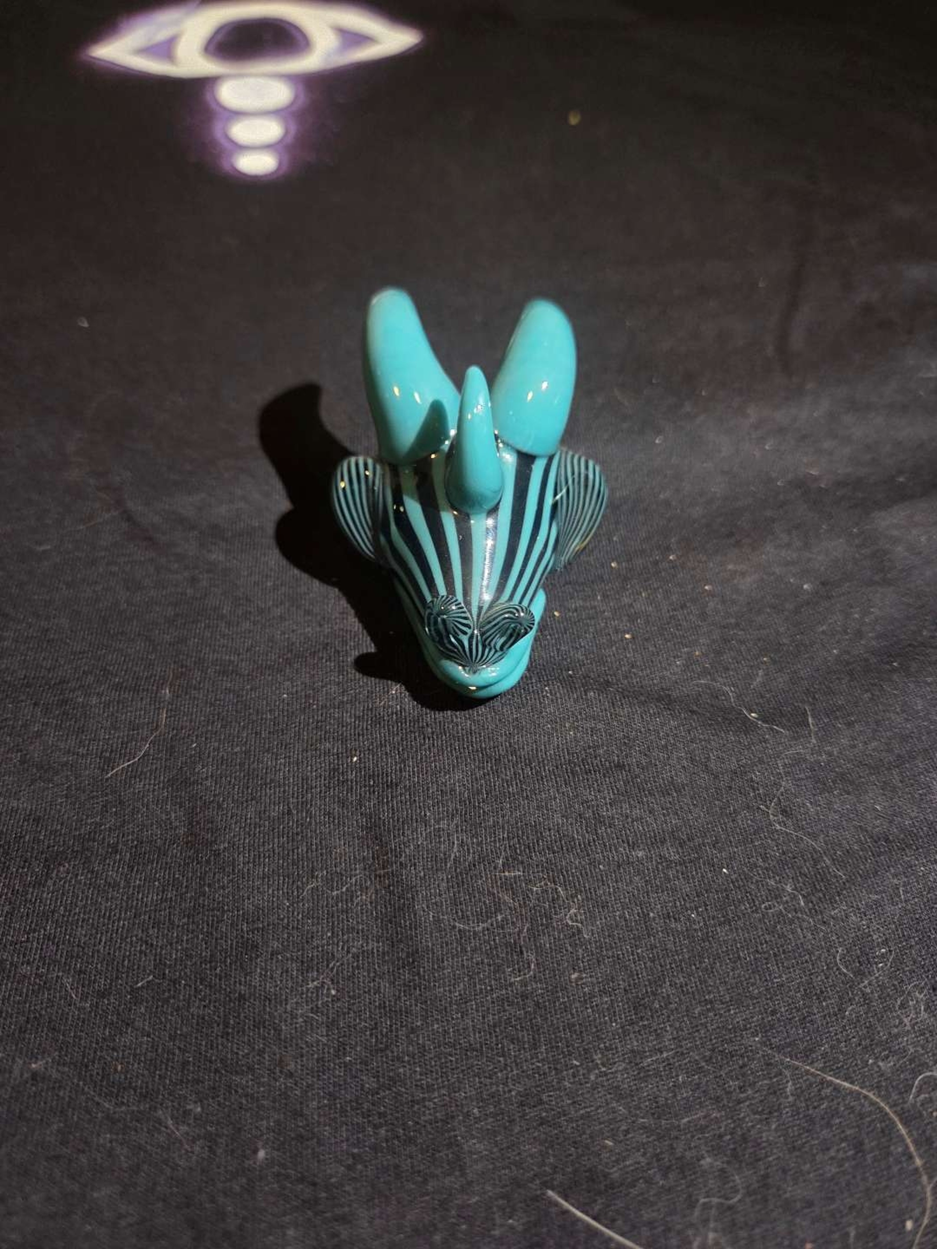 Preview pic of Als Boro Creations Striped Dragon Head Pendant