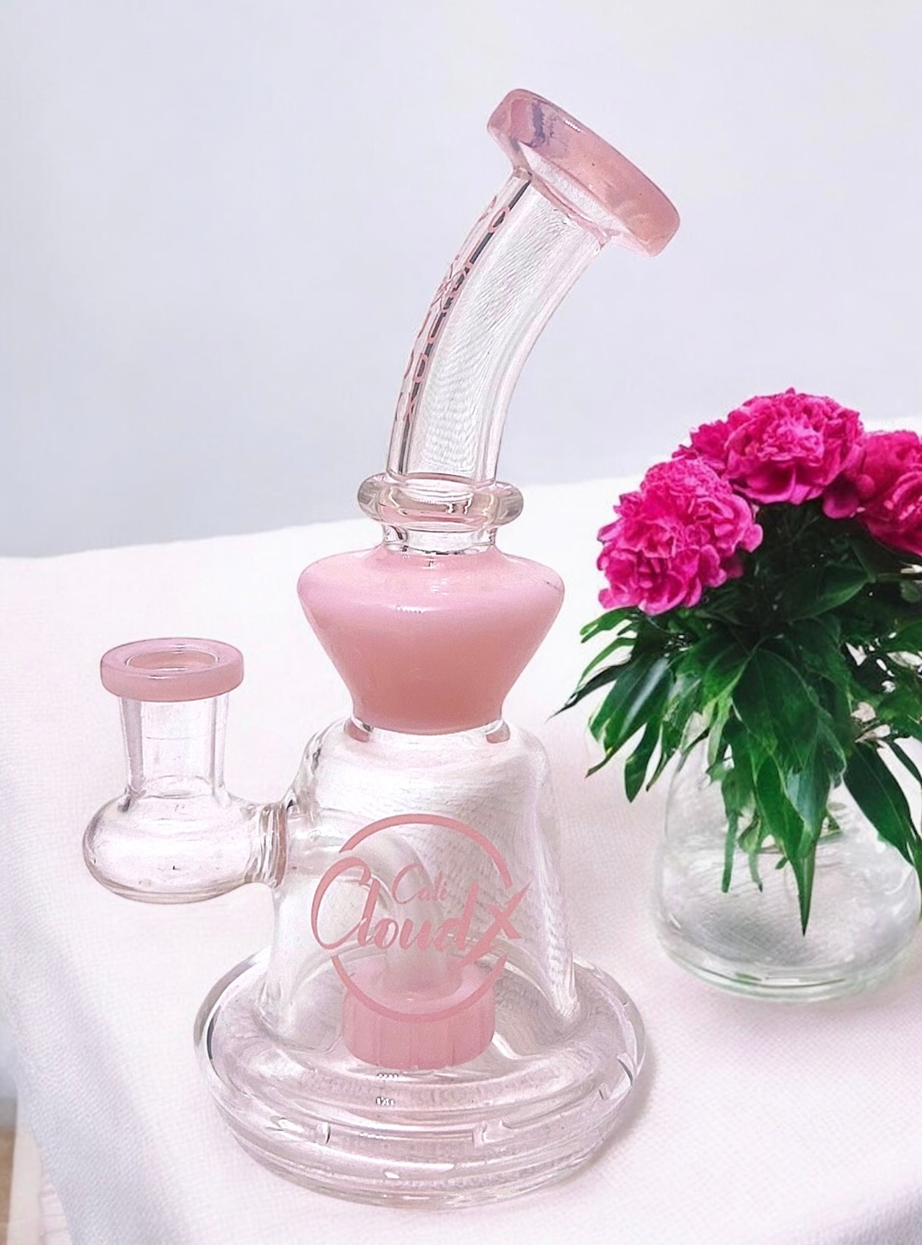 Preview pic of Cali Cloudx Ballerina Pink 🎀 Showerhead Percolator 7” Bong