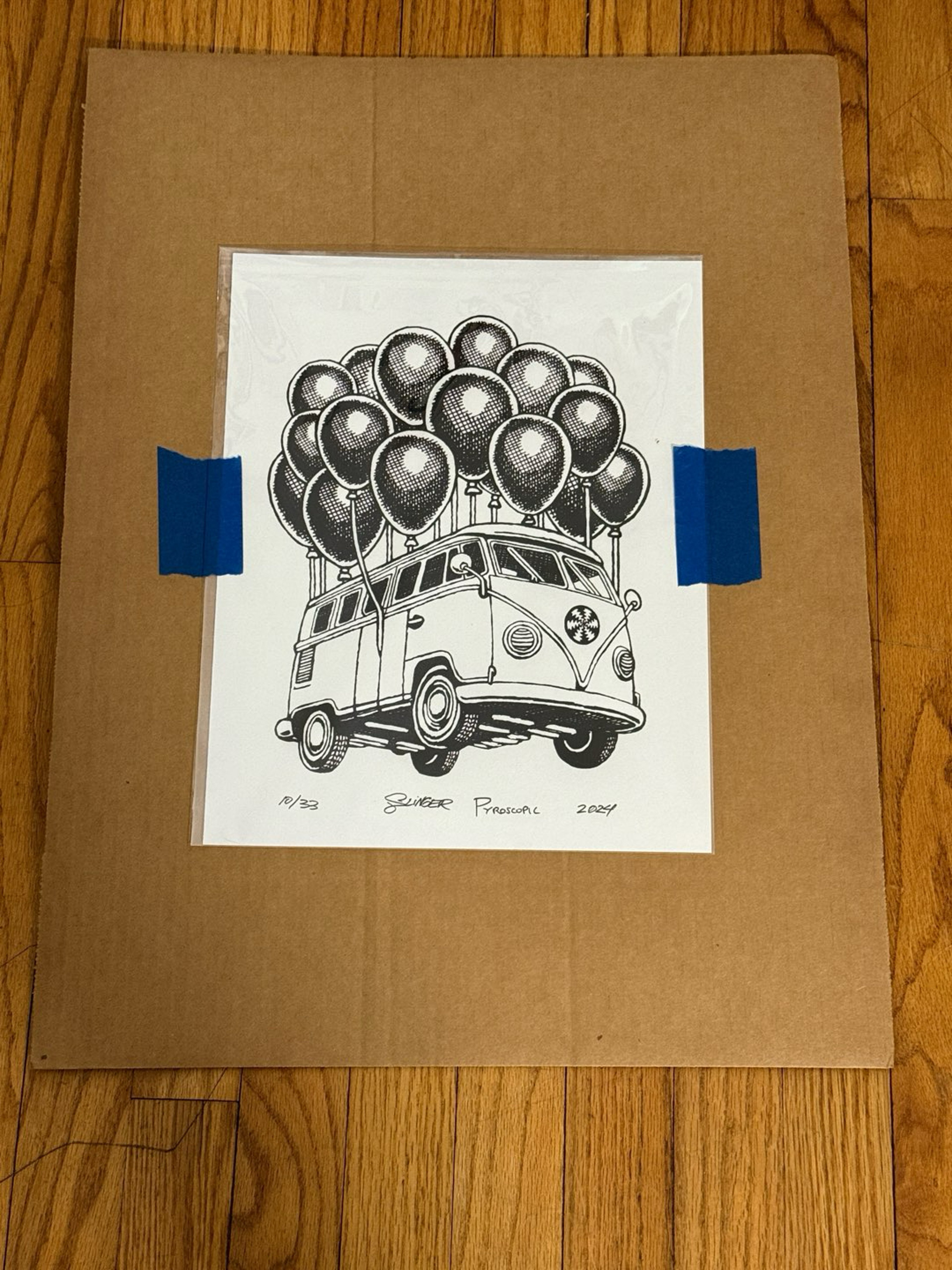 Preview pic of Flying Bus Screen Print