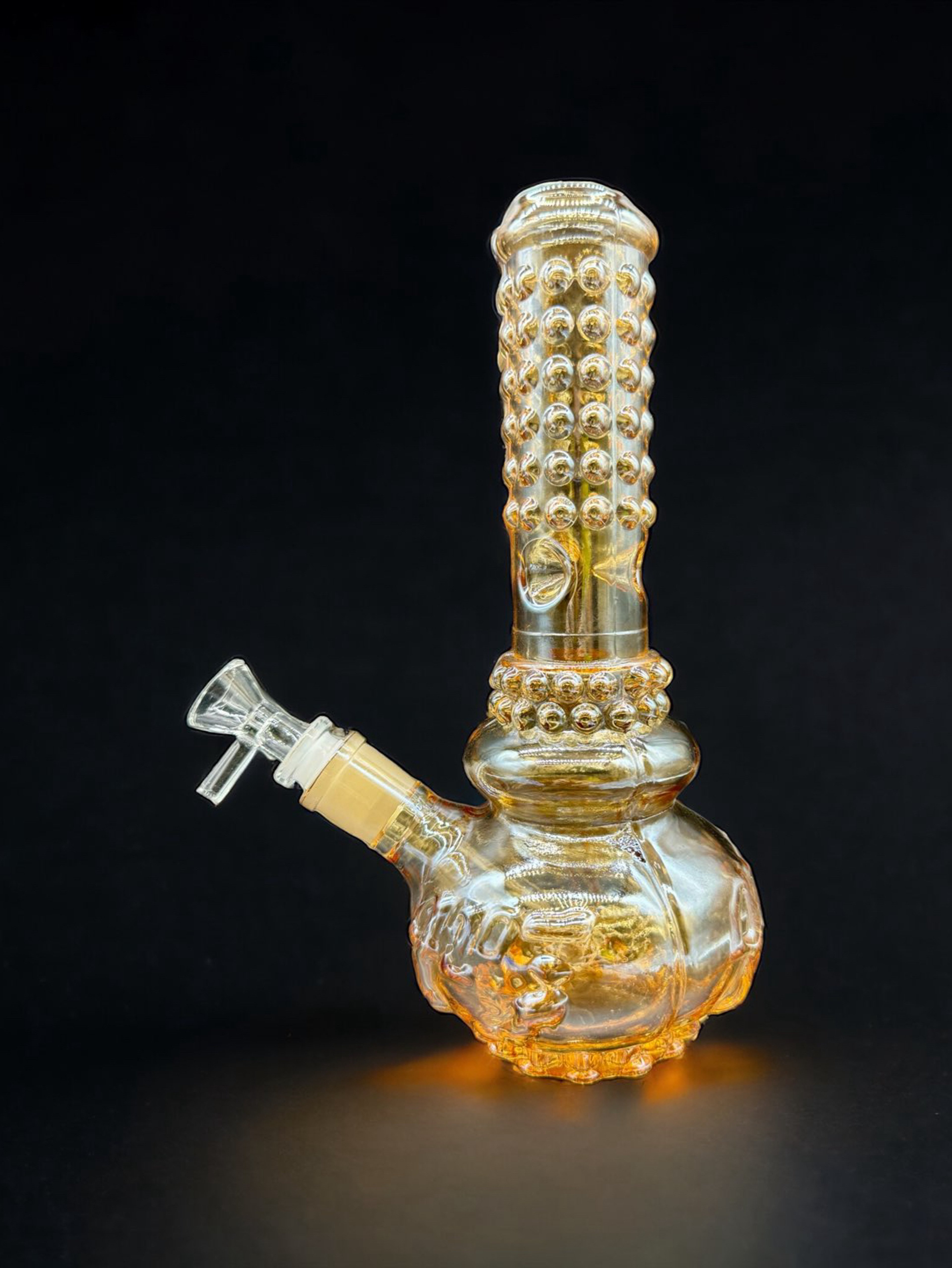 Preview pic of 10” Gold Soft Glass Bong with 14mm Bowl & Downstem – Bubble Design