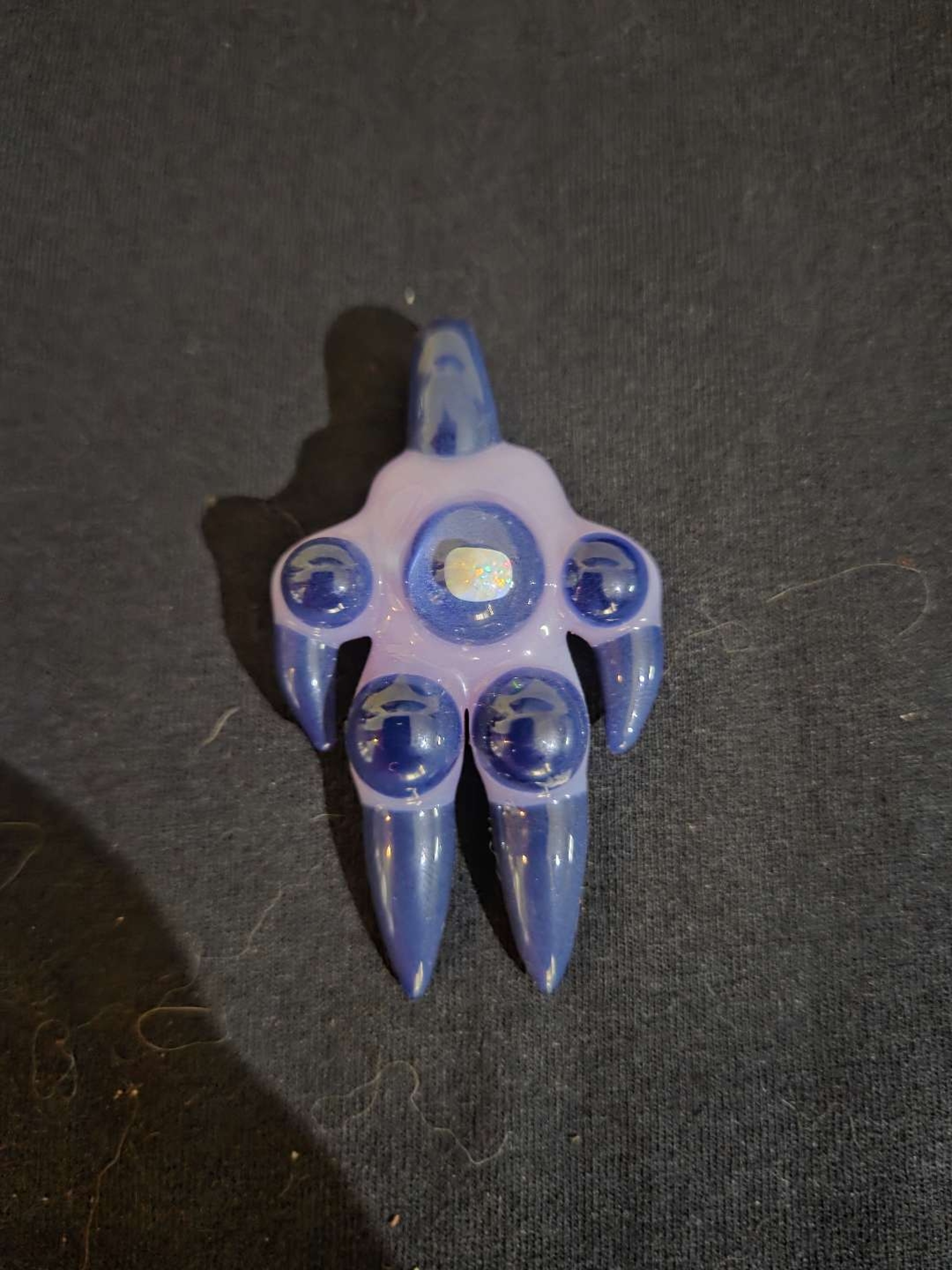 Preview pic of Ryan Kane Glass Cotton Candy CFL Paw Pendant