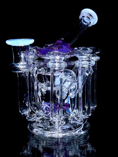 Preview pic of Kyru Glass - R6 Hextad Recycler - Ghost/Purple Rain - 14mm Female
