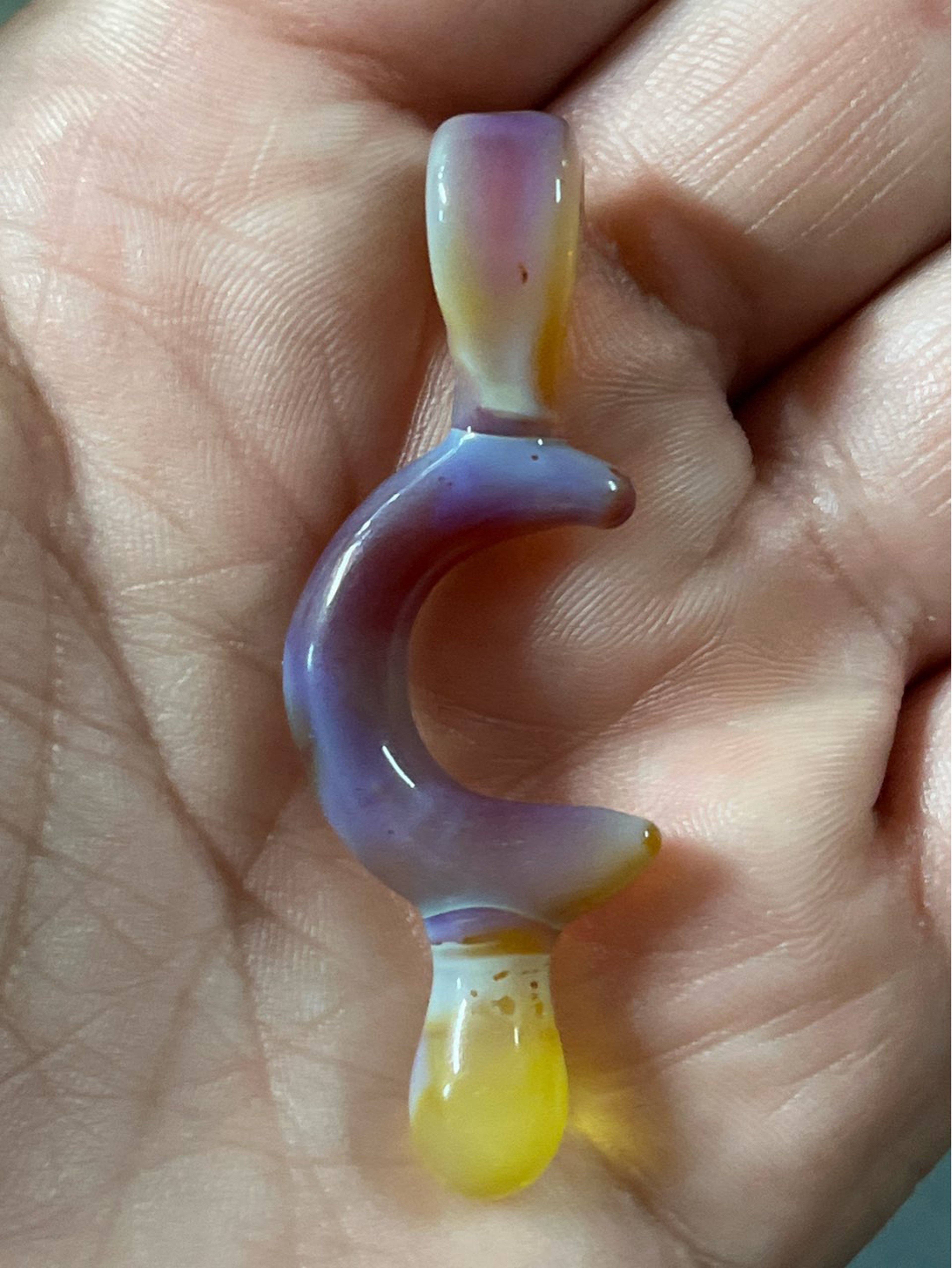 Preview pic of Creamy Crescent drip pendant