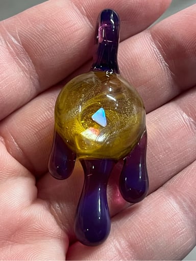 Preview pic of Purple and yellow swirl drip pendant