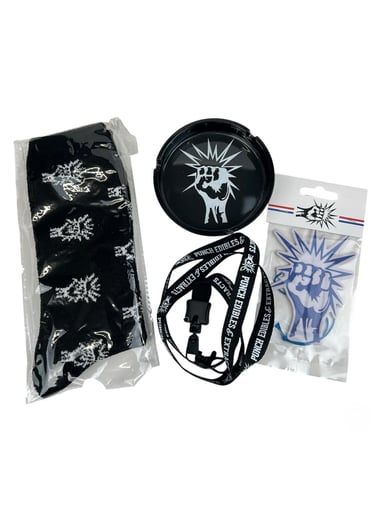 Preview pic of Punch Edibles Merch Bundle – Fuzzy Socks, Ashtray, Lanyard & Air Freshener Lot