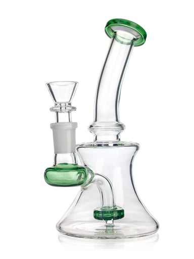 Preview pic of HOURGLASS CURVED NECK SHOWERHEAD PERC DAB RIG