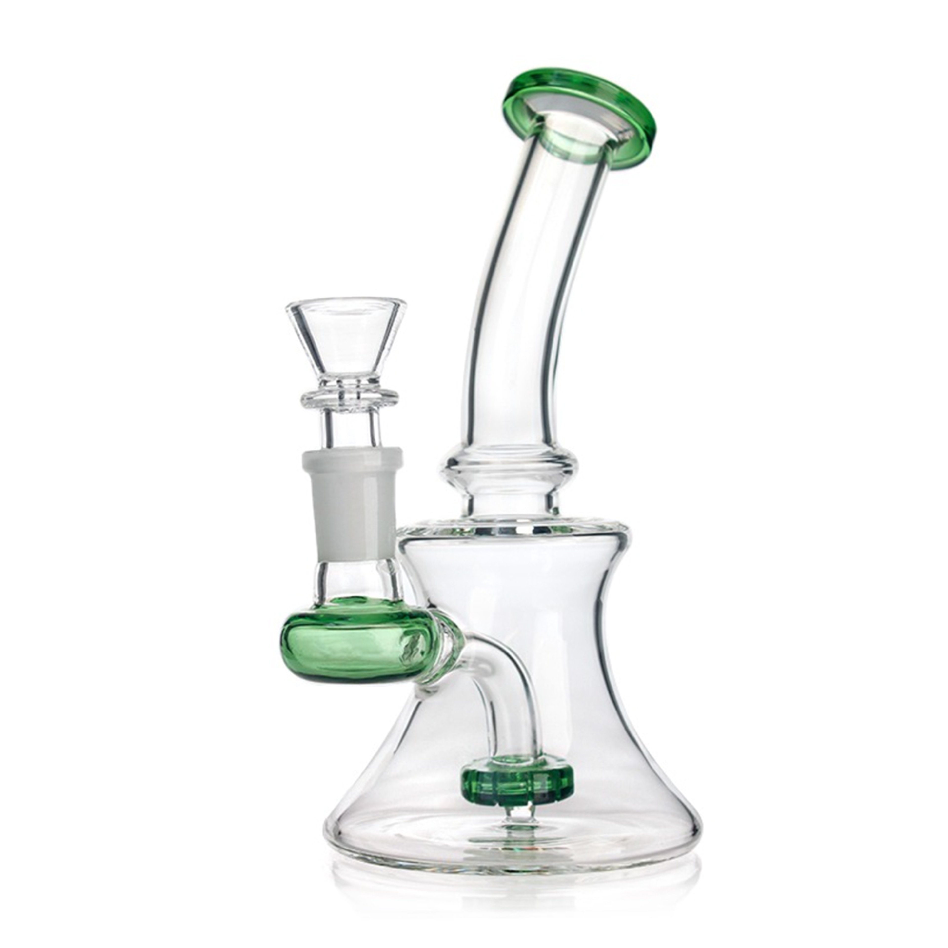 Preview pic of HOURGLASS CURVED NECK SHOWERHEAD PERC DAB RIG