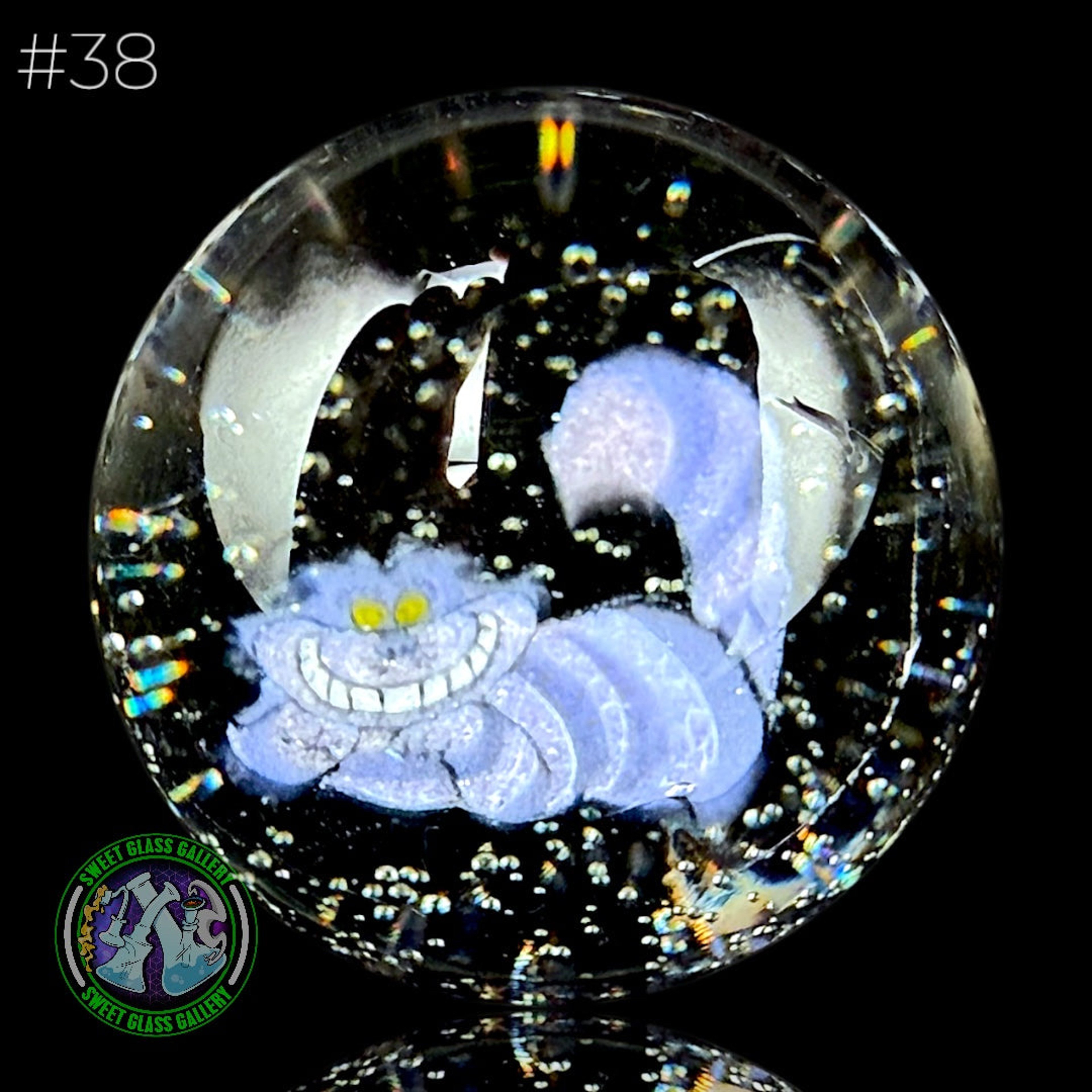 Preview pic of Keys Glass - Marble #38 - (Cheshire Cat - Alice In Wonderland)