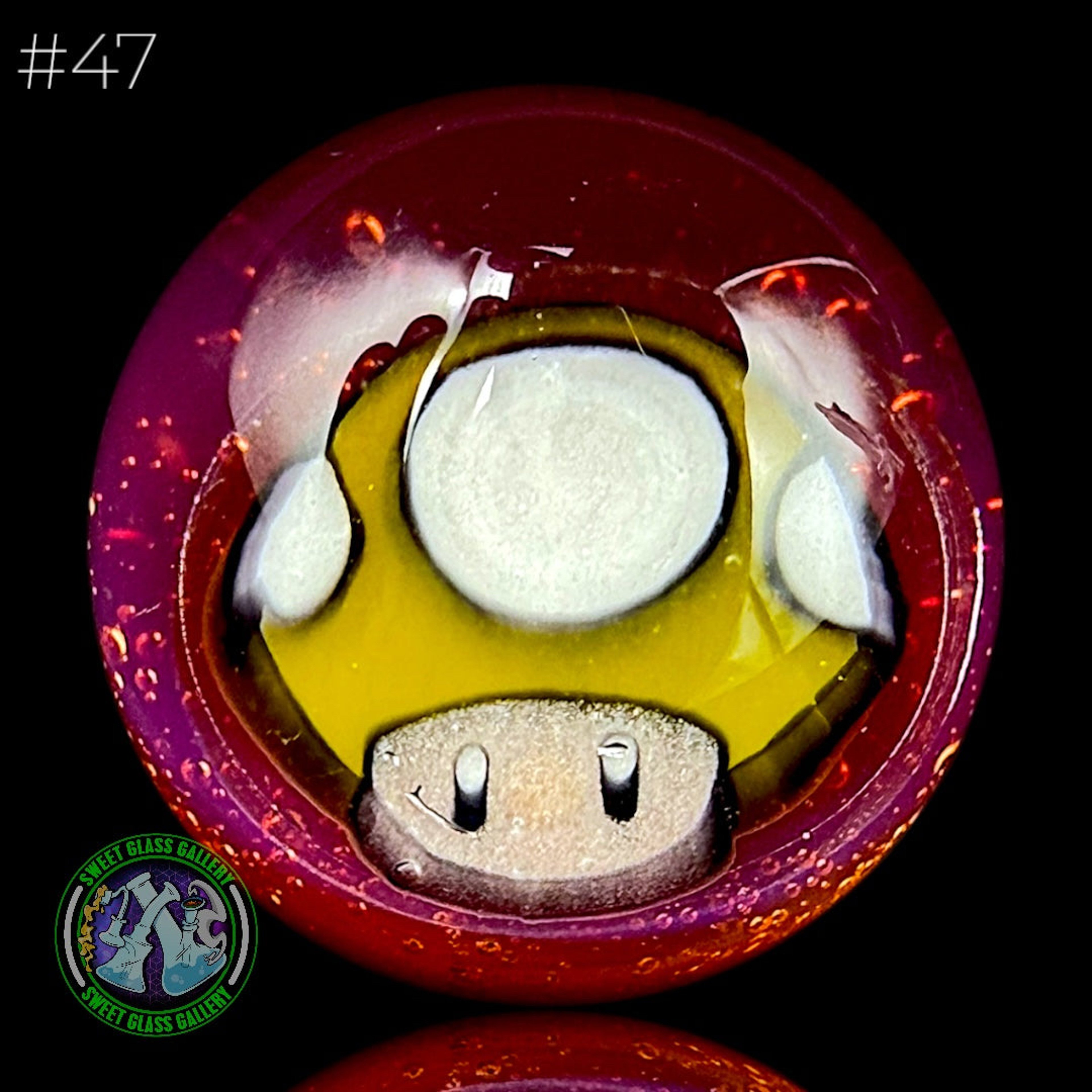 Preview pic of Keys Glass - Marble #47 (1-Up Mushroom - Super Mario Brothers)