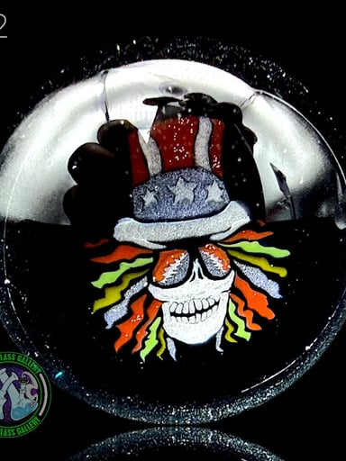 Preview pic of Keys Glass - Marble #52 (Grateful Dead Uncle Sam)