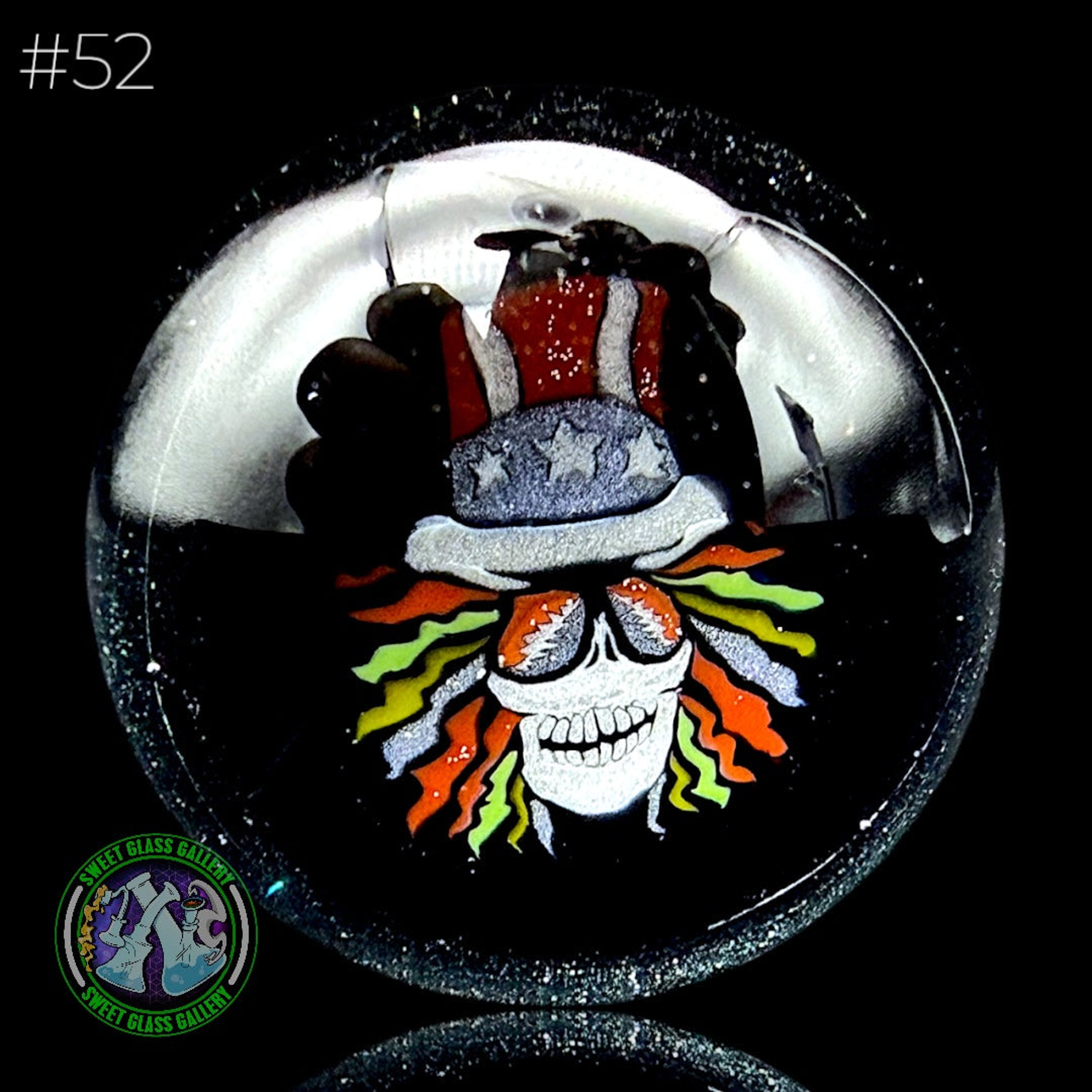Preview pic of Keys Glass - Marble #52 (Grateful Dead Uncle Sam)
