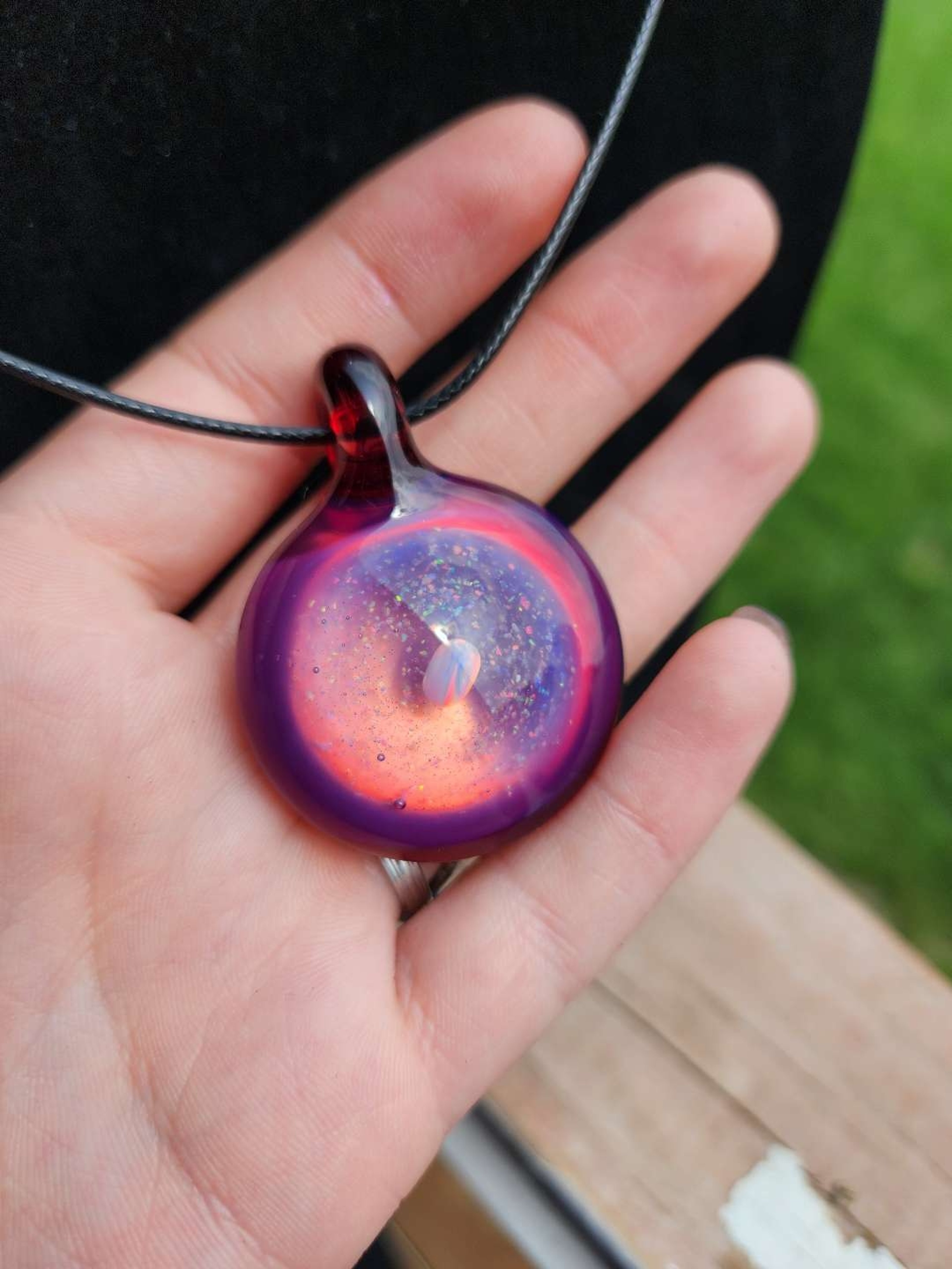 Preview pic of ¡Telemagenta x Opal x Electrum x Crushed Opal Pendant by KBerg! ✨️