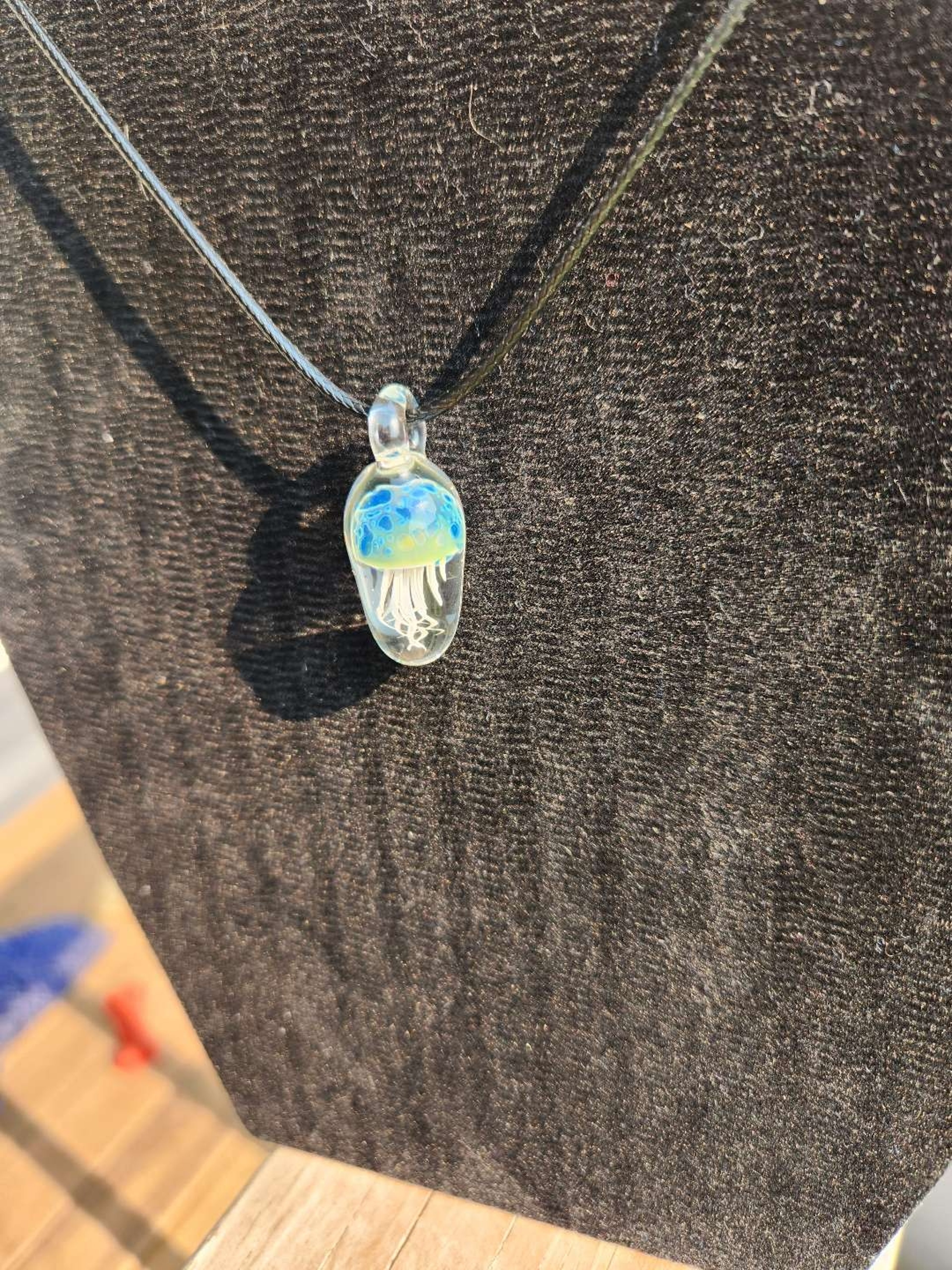 Preview pic of ¡Teal x Green Encased Jellyfish Pendant by Weelainy!