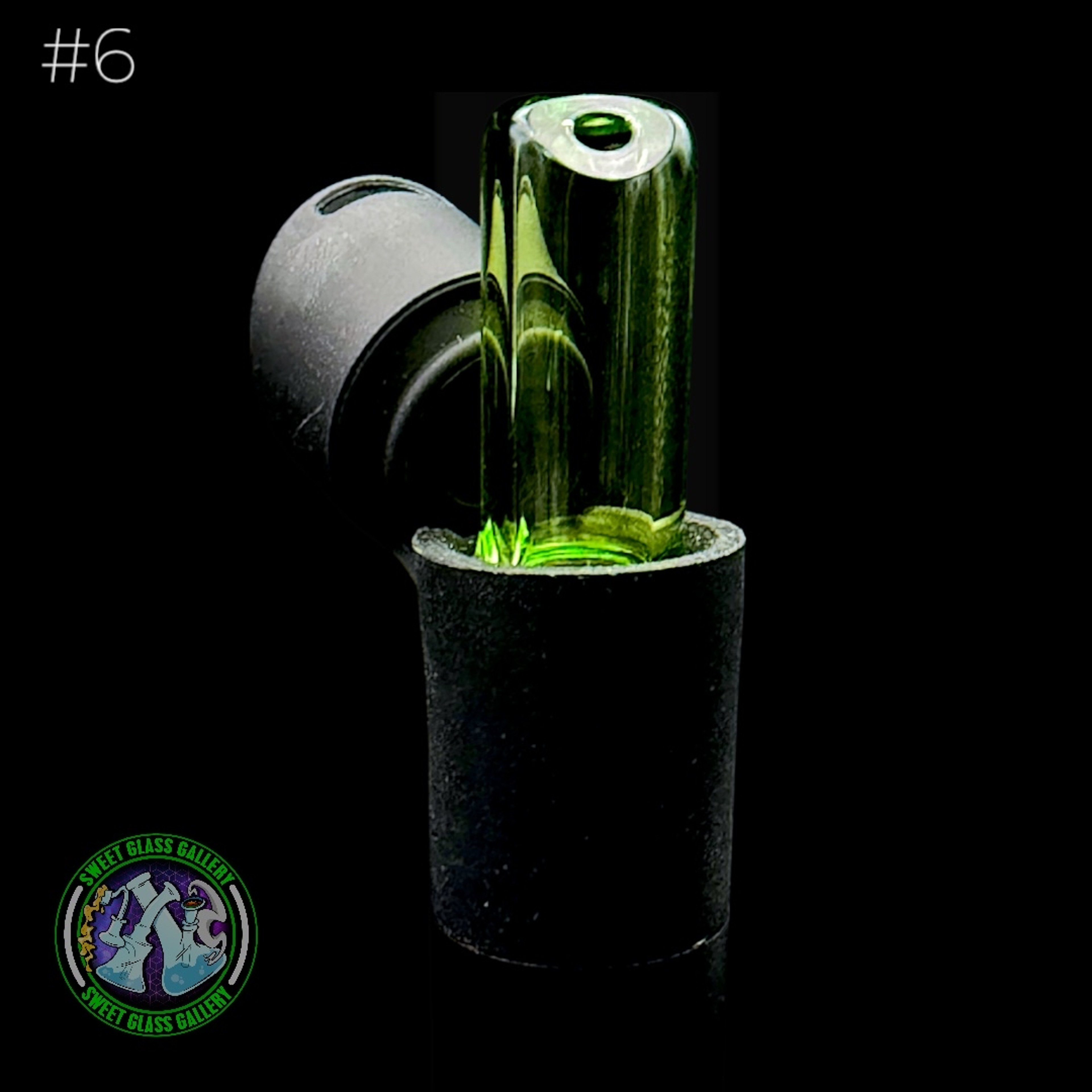 Preview pic of Kovacs Glass - Puffco Pivot Mouthpiece #6 (Transparent Lime Green)