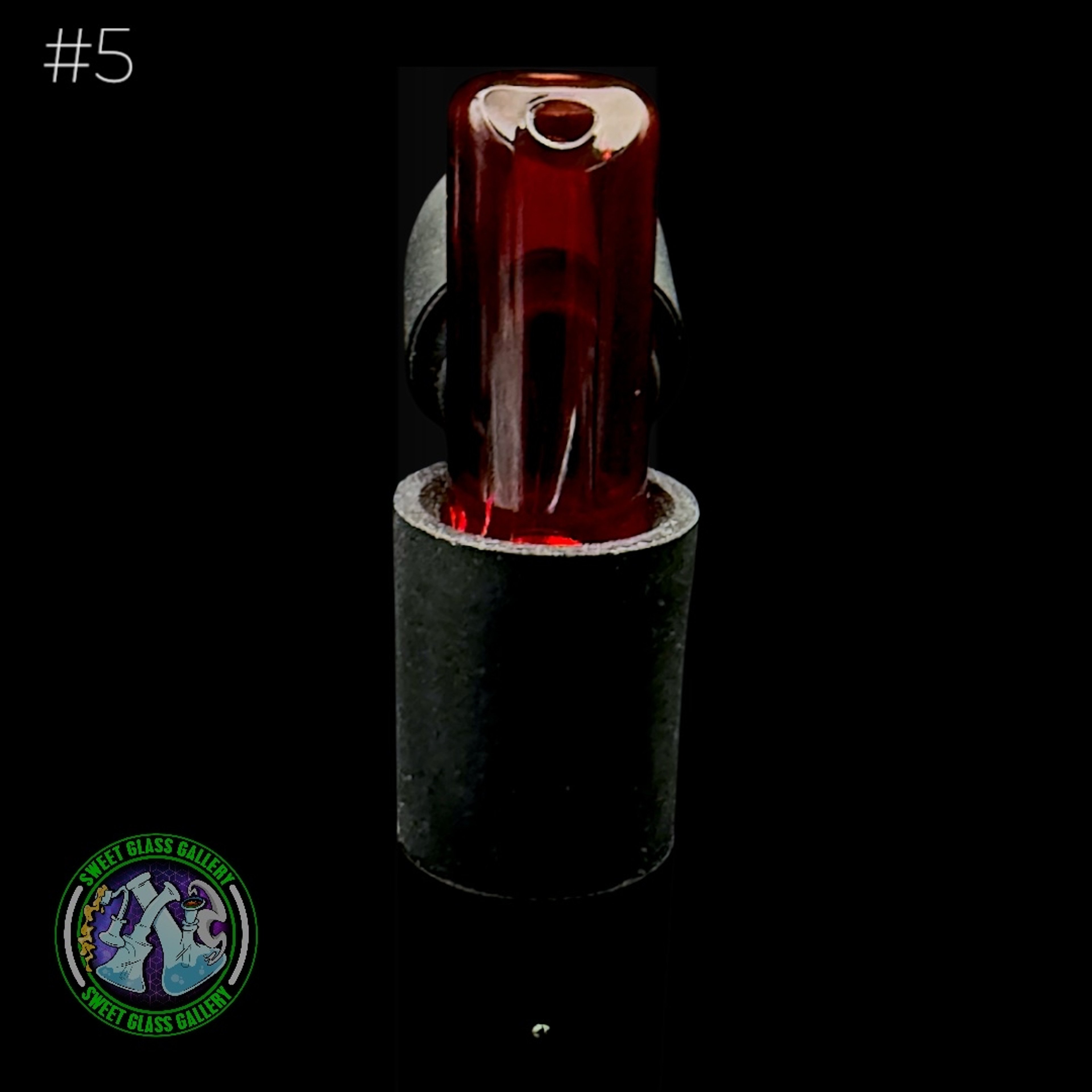 Preview pic of Kovacs Glass - Puffco Pivot Mouthpiece #5 (Transparent Red)