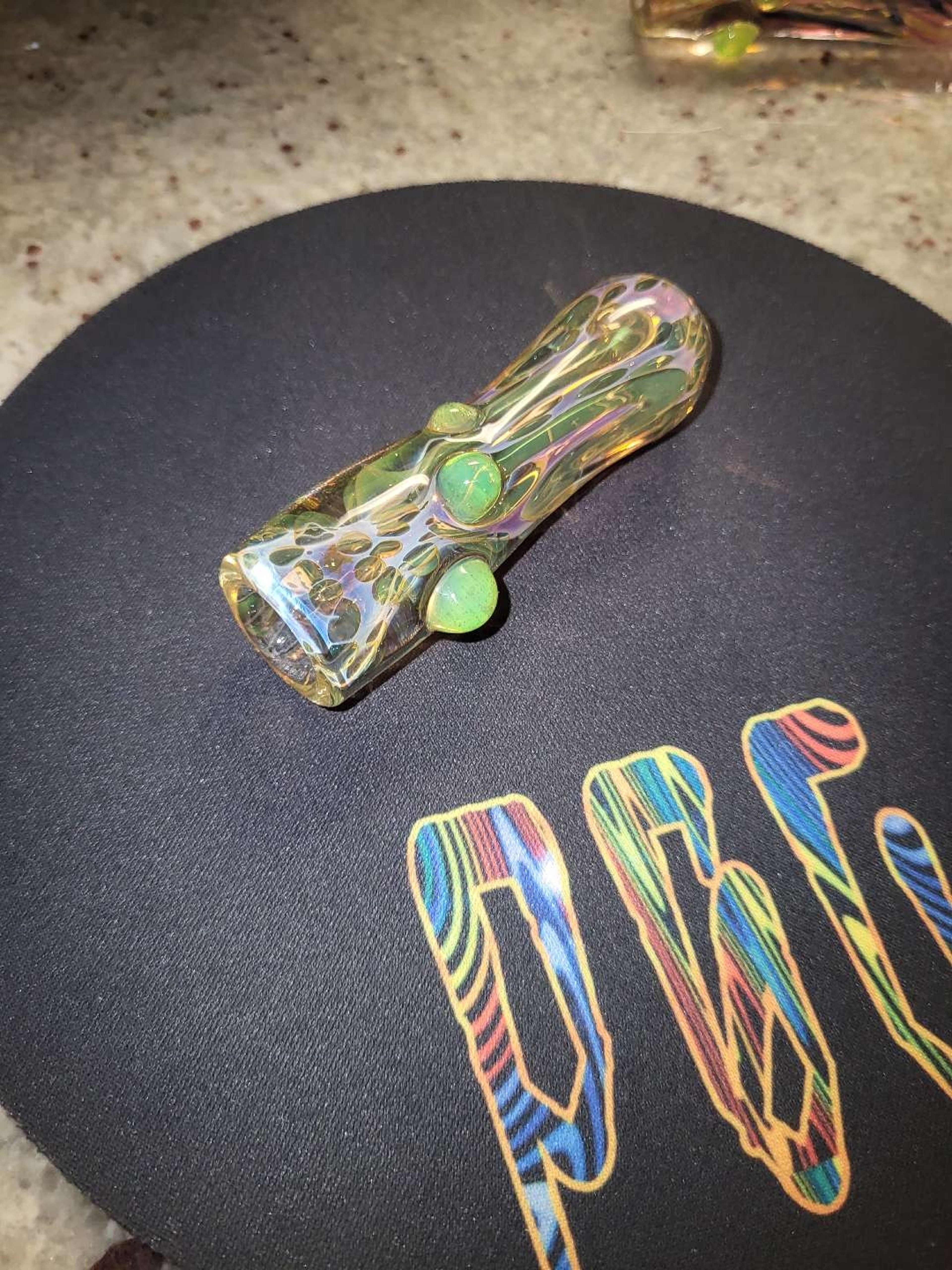 Preview pic of Gold/silver fume inside out chillum