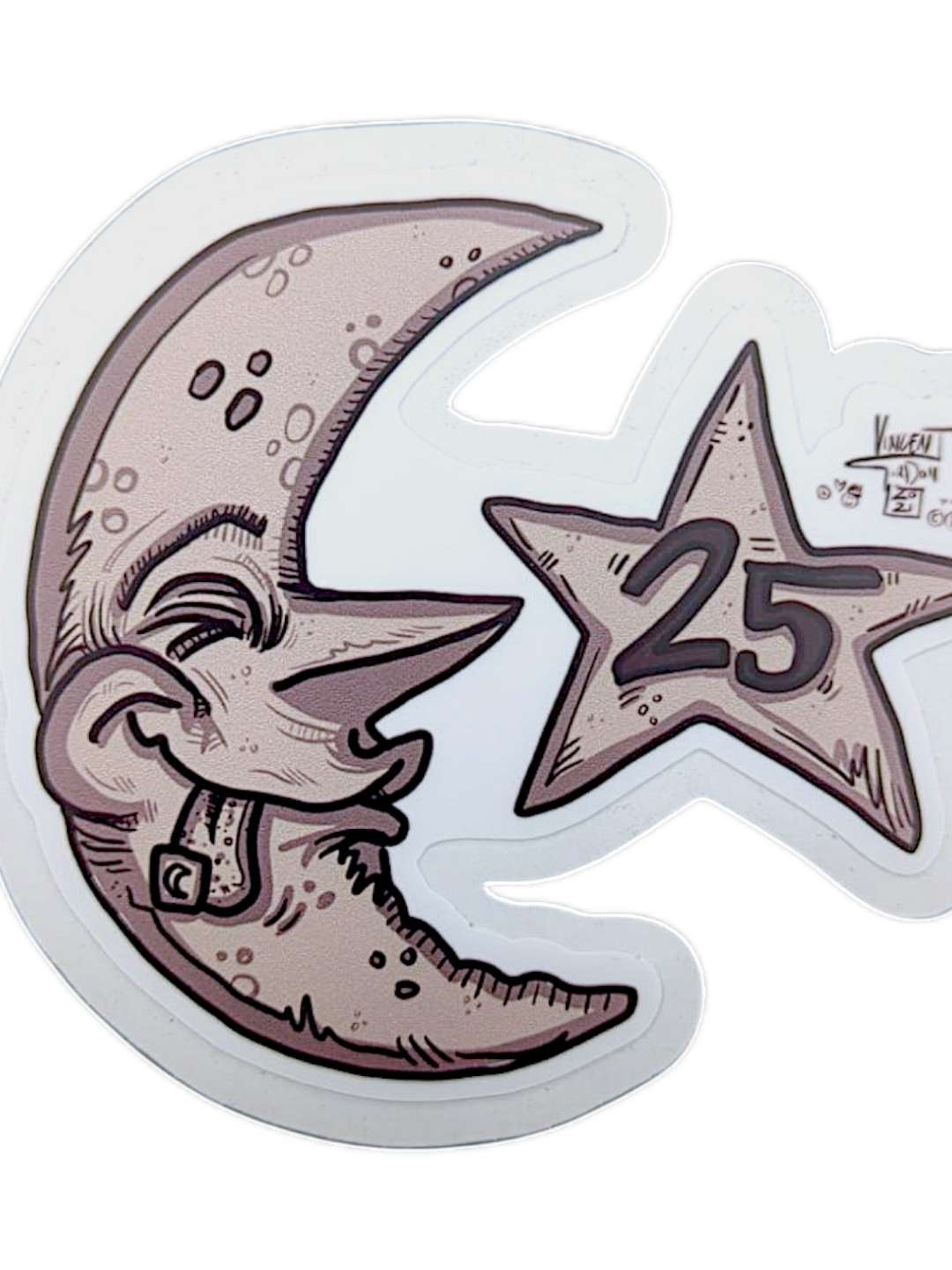 Preview pic of Vincent Gordon Bicycle Moon (Brown) Sticker
