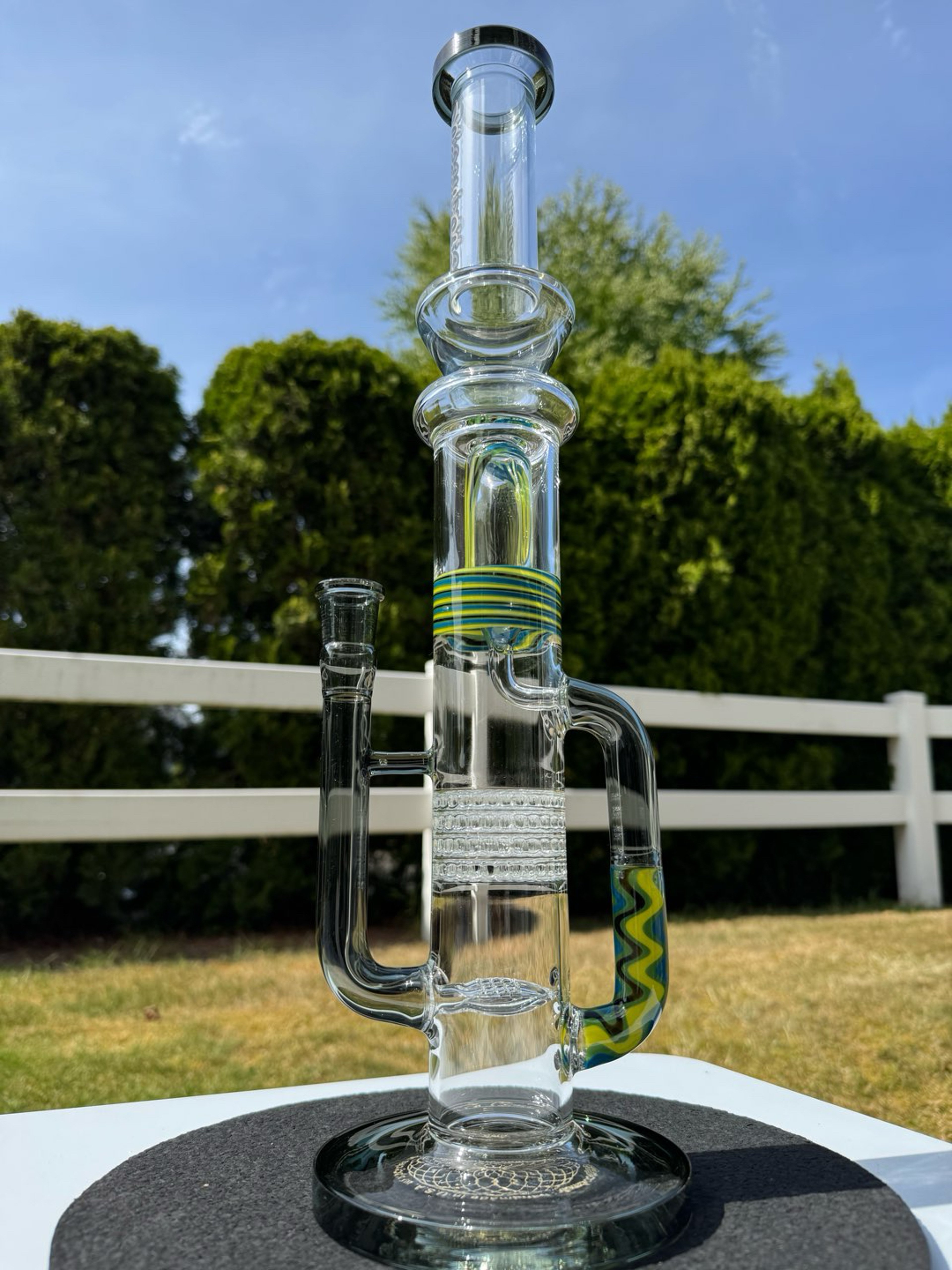 Preview pic of 18.5” WigWag Accented Dual Perc Incycler Tube 18mm