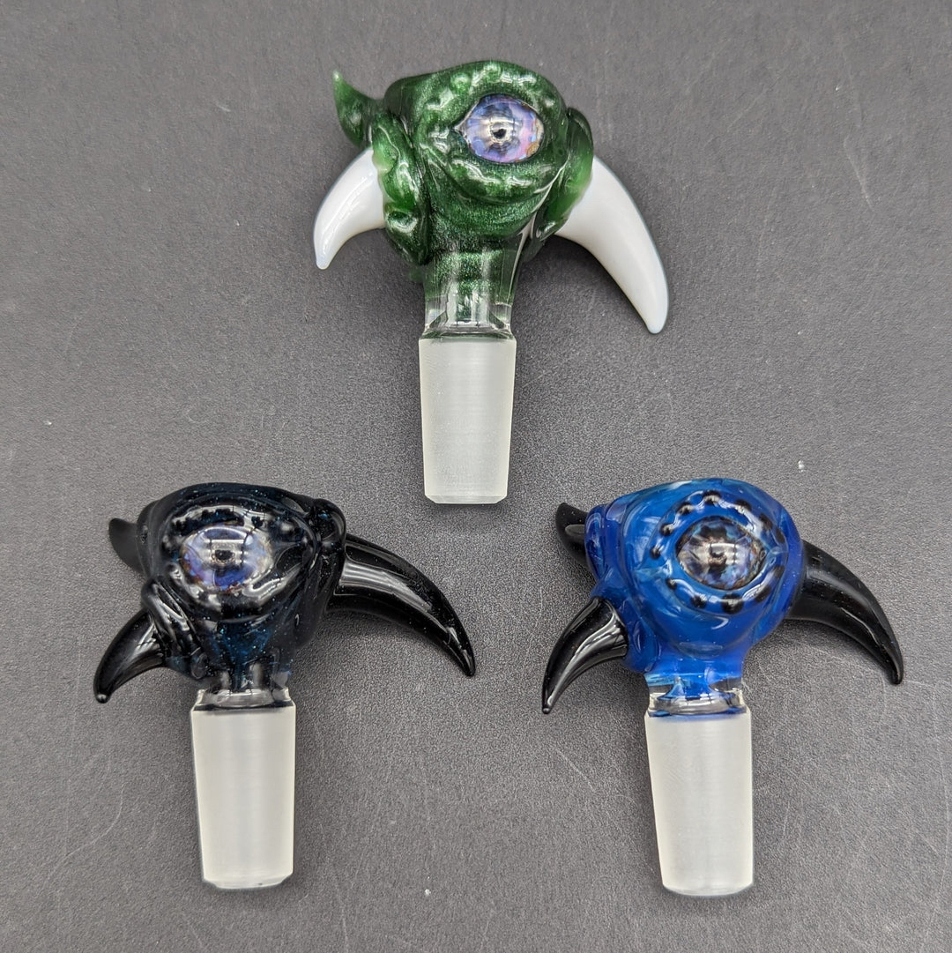 Preview pic of MAKO GLASS GOBLIN CREATURES W/ HORNS 14MM SLIDE