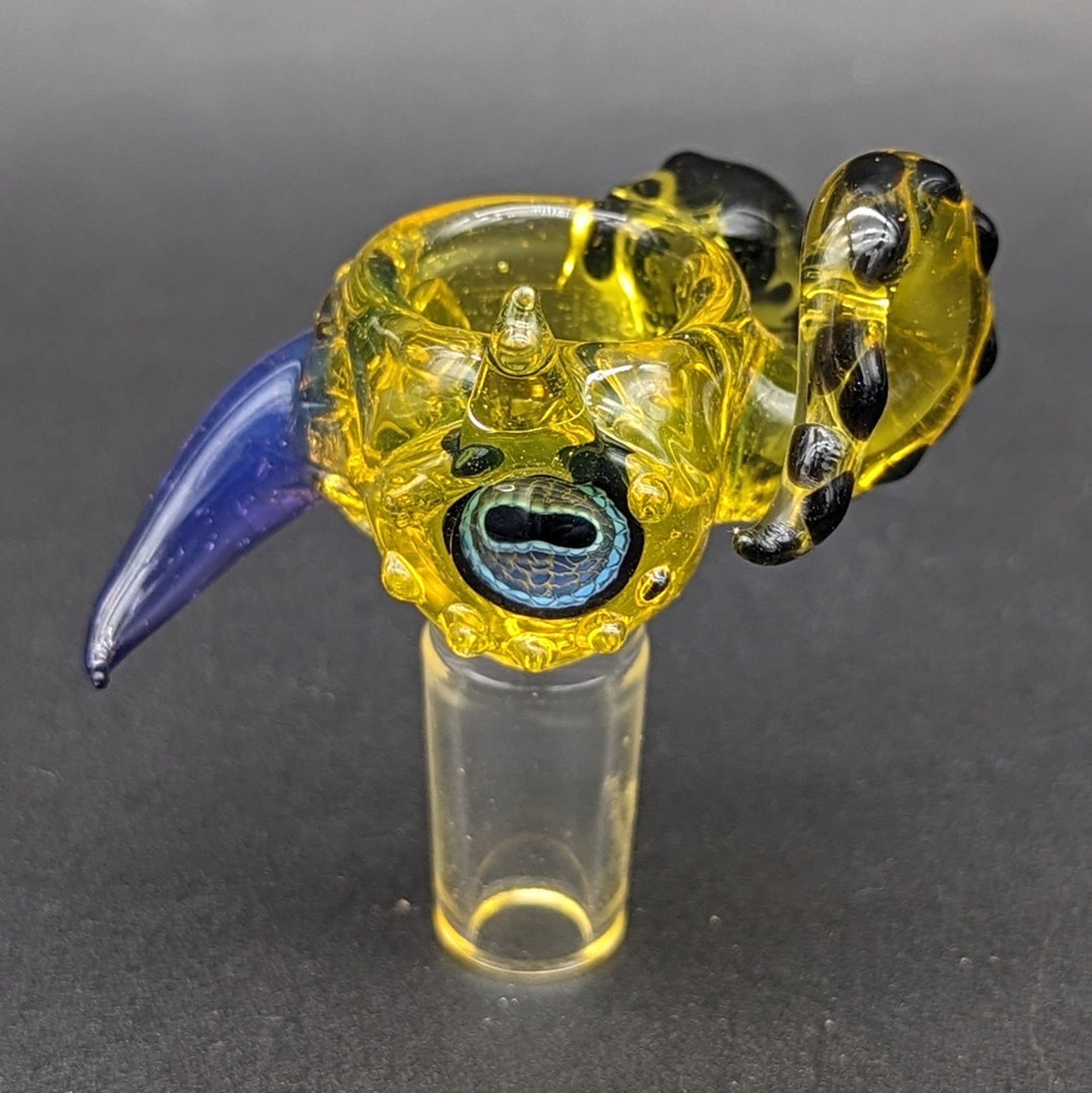 Preview pic of 3 HOLE MAKO GLASS 14MM OCTOPUS BOWL / SLIDE