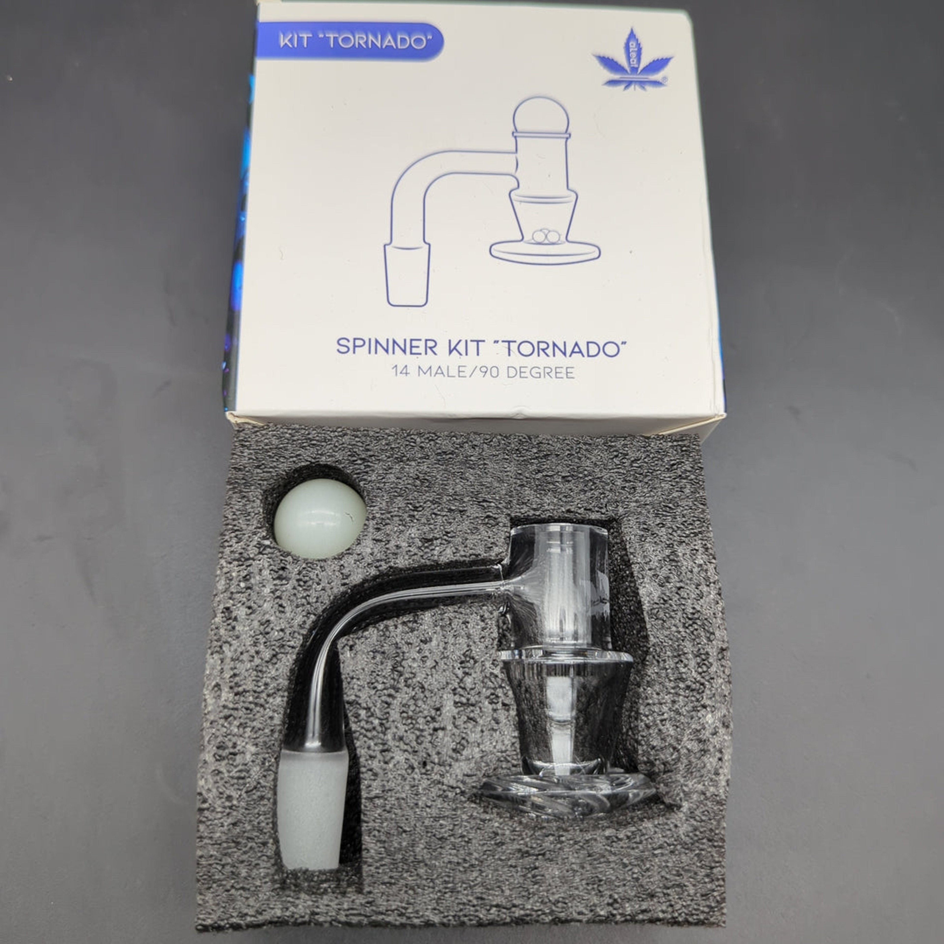 Preview pic of ALEAF QUARTZ BANGER SPINNER KIT - TORNADO | 14MM | 90 DEGREE