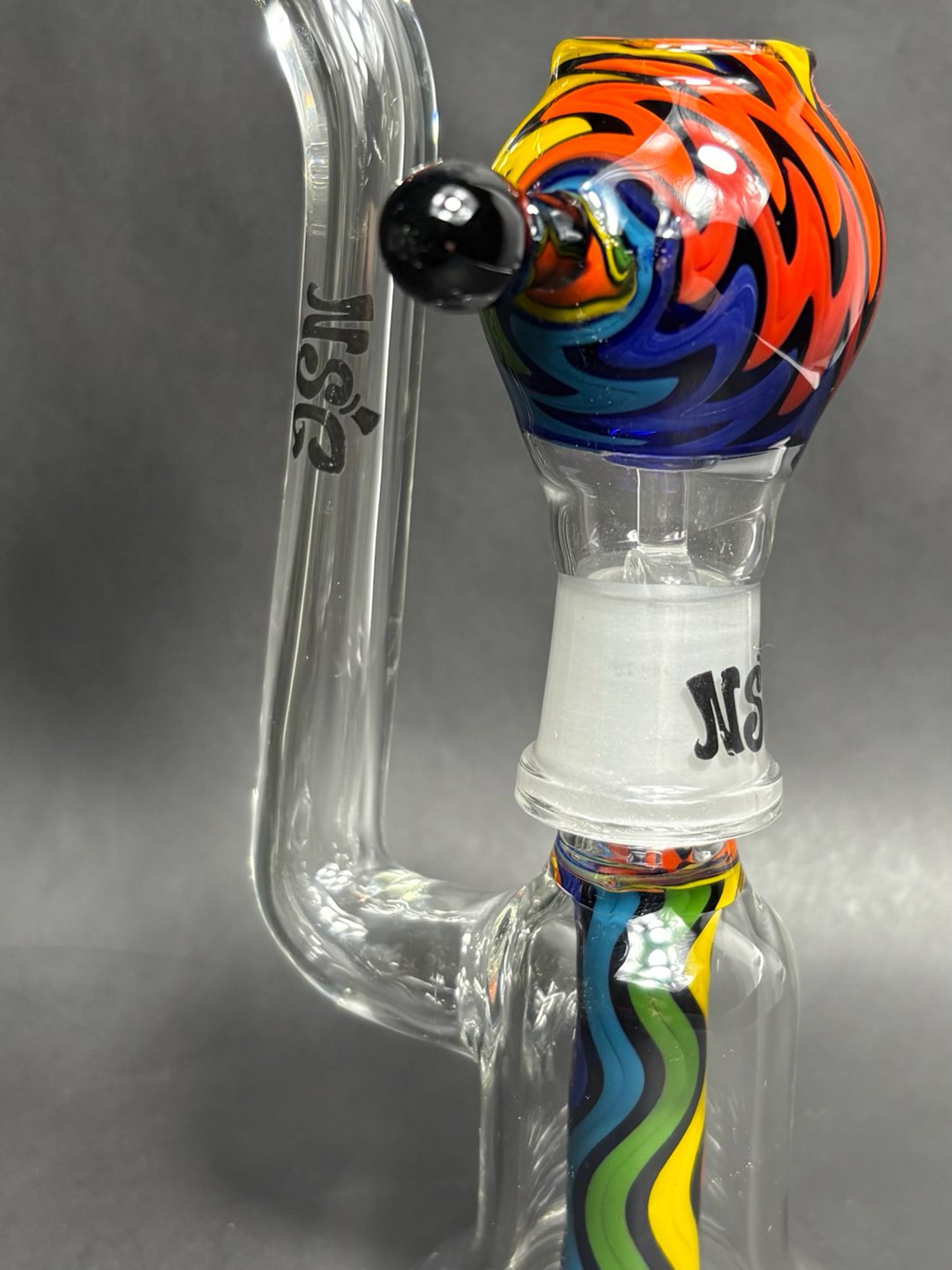 Preview pic of Worked Heady NSG Glass Mini 18mm Rig Set with Matching Dome and Quartz Nail