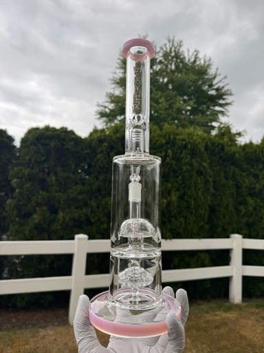 Preview pic of 14” PhoenixStar Pink Dual-Perc Mini Tube 18mm