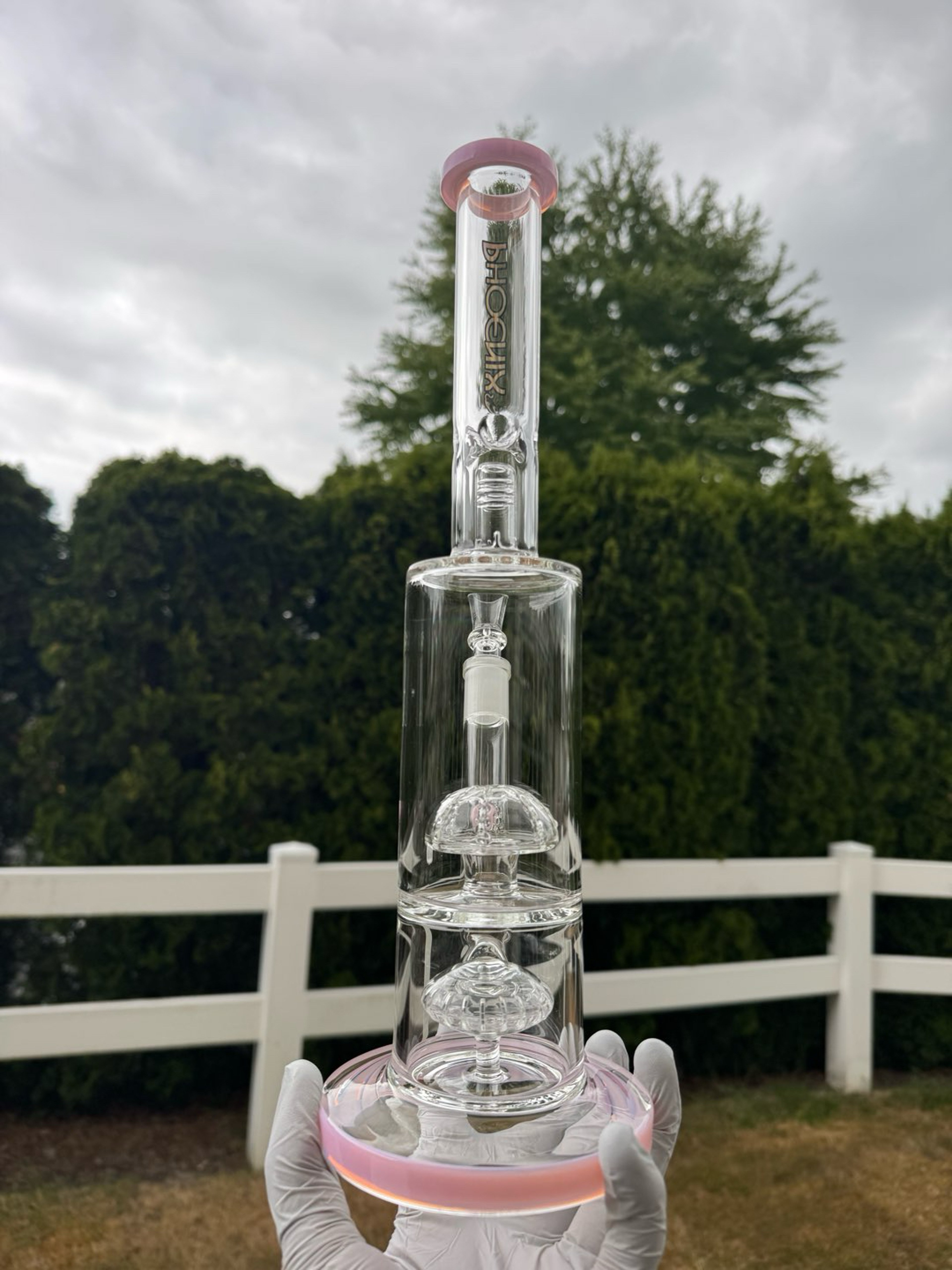 Preview pic of 14” PhoenixStar Pink Dual-Perc Mini Tube 18mm