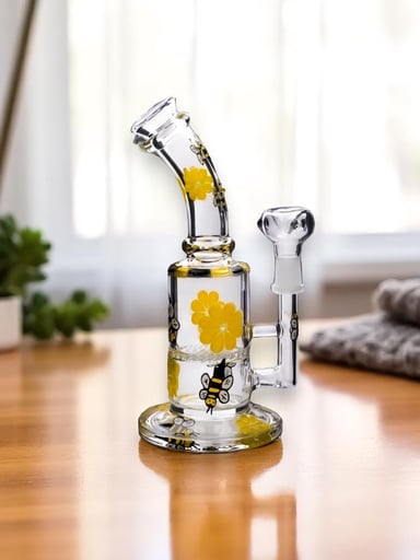 Preview pic of Thick Glass Perc 14mm Bees & Flowers