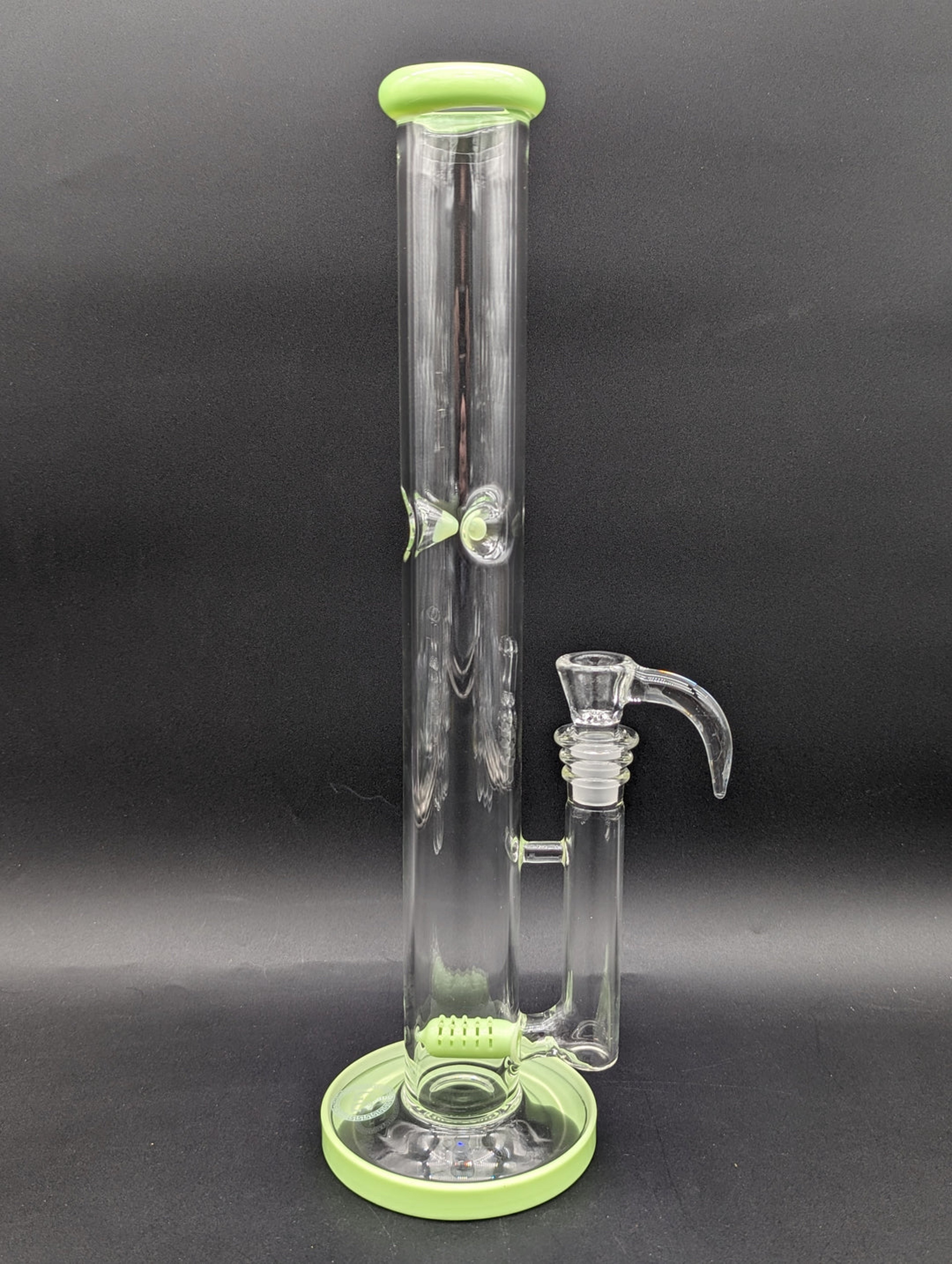 Preview pic of GREEK GLASS KINGSTEM TUBE w/ 6 HOLE SLIDE WITH HORN
