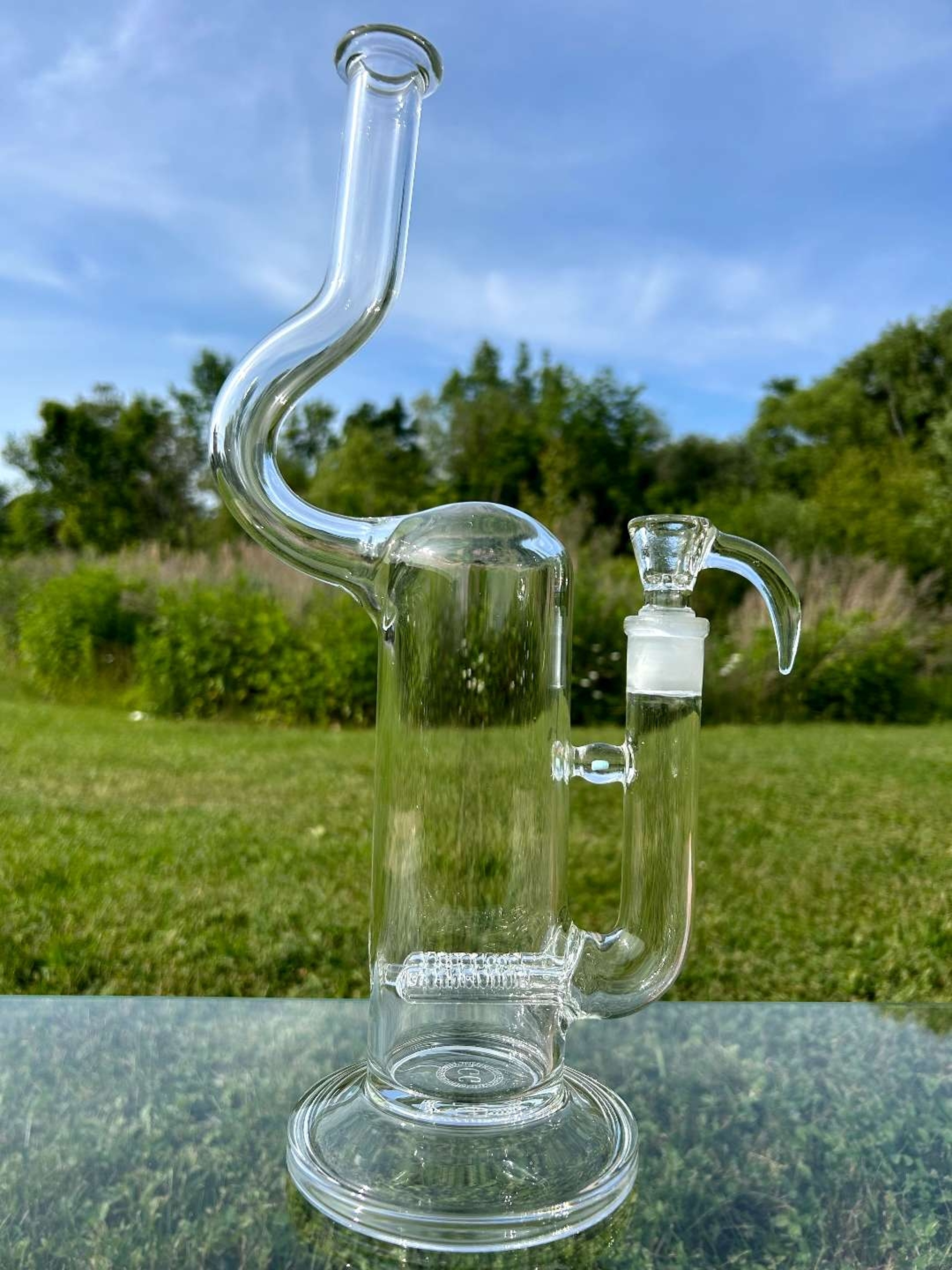 Preview pic of Greek Glass Dual Grid Natty Neck w/ Opal