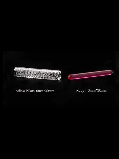 Preview pic of Etched Quartz Pillar with Ruby Insert
