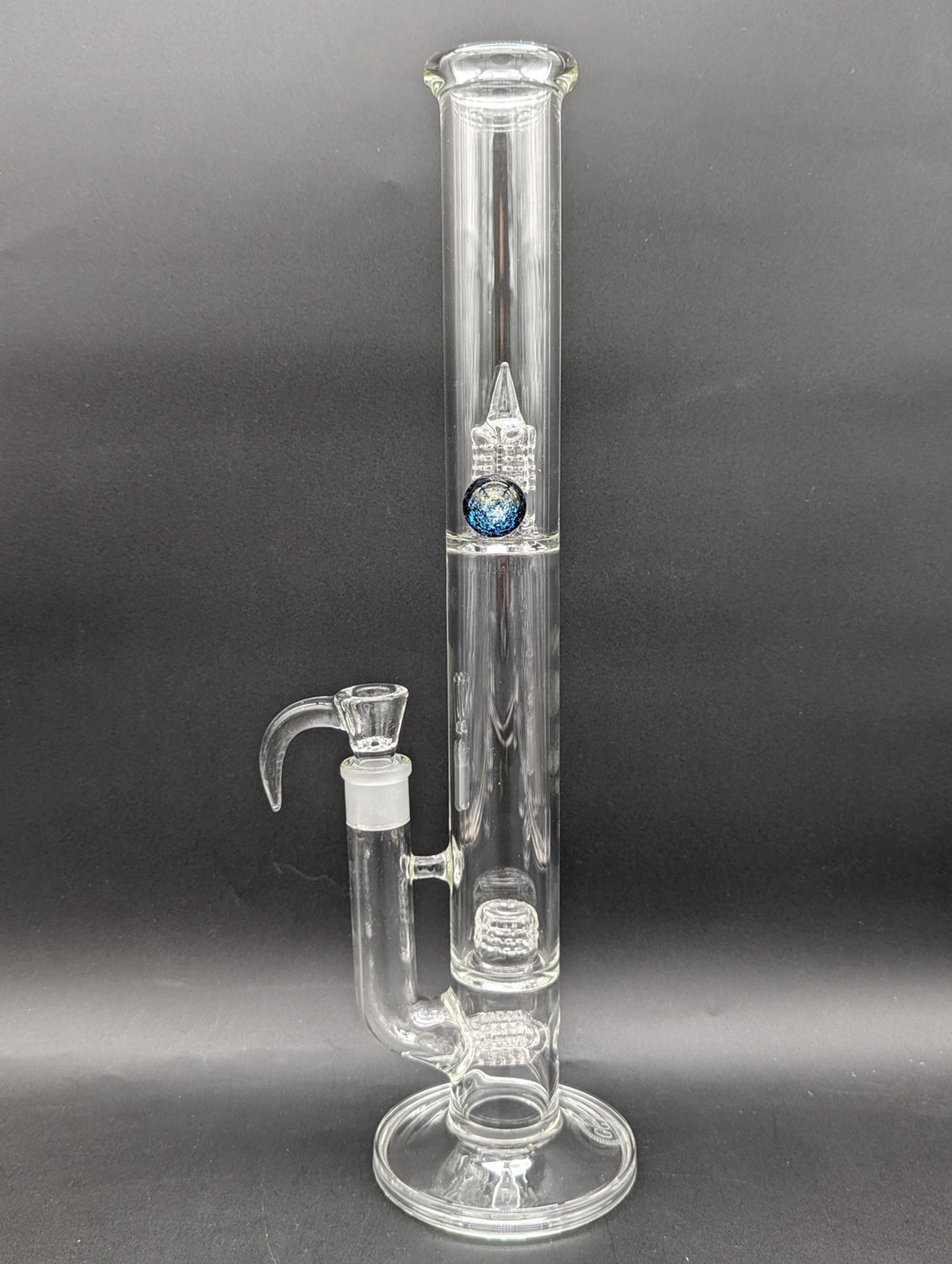 Preview pic of GREEK GLASS THREELINE TO 360 GRID CAP TUBE W/ MARBLE