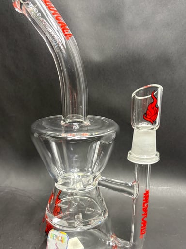 Preview pic of Medicali Glass Double Stacked Beaker, Double Turbine diffusers Heady Rig w/ 14mm Dome