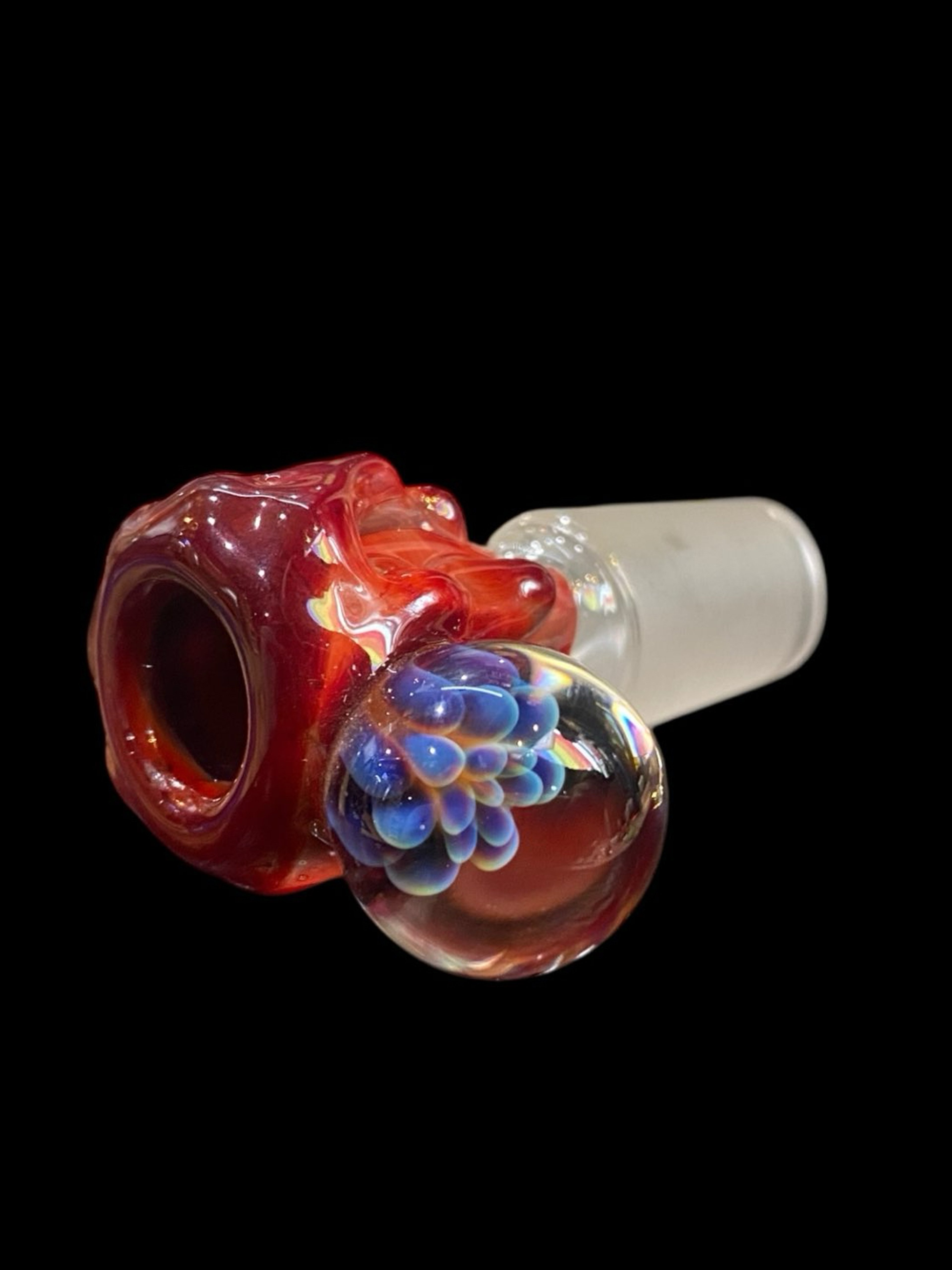 Preview pic of Mustard Glass 18mm Pinched Screen Slide With Drips & Marble
