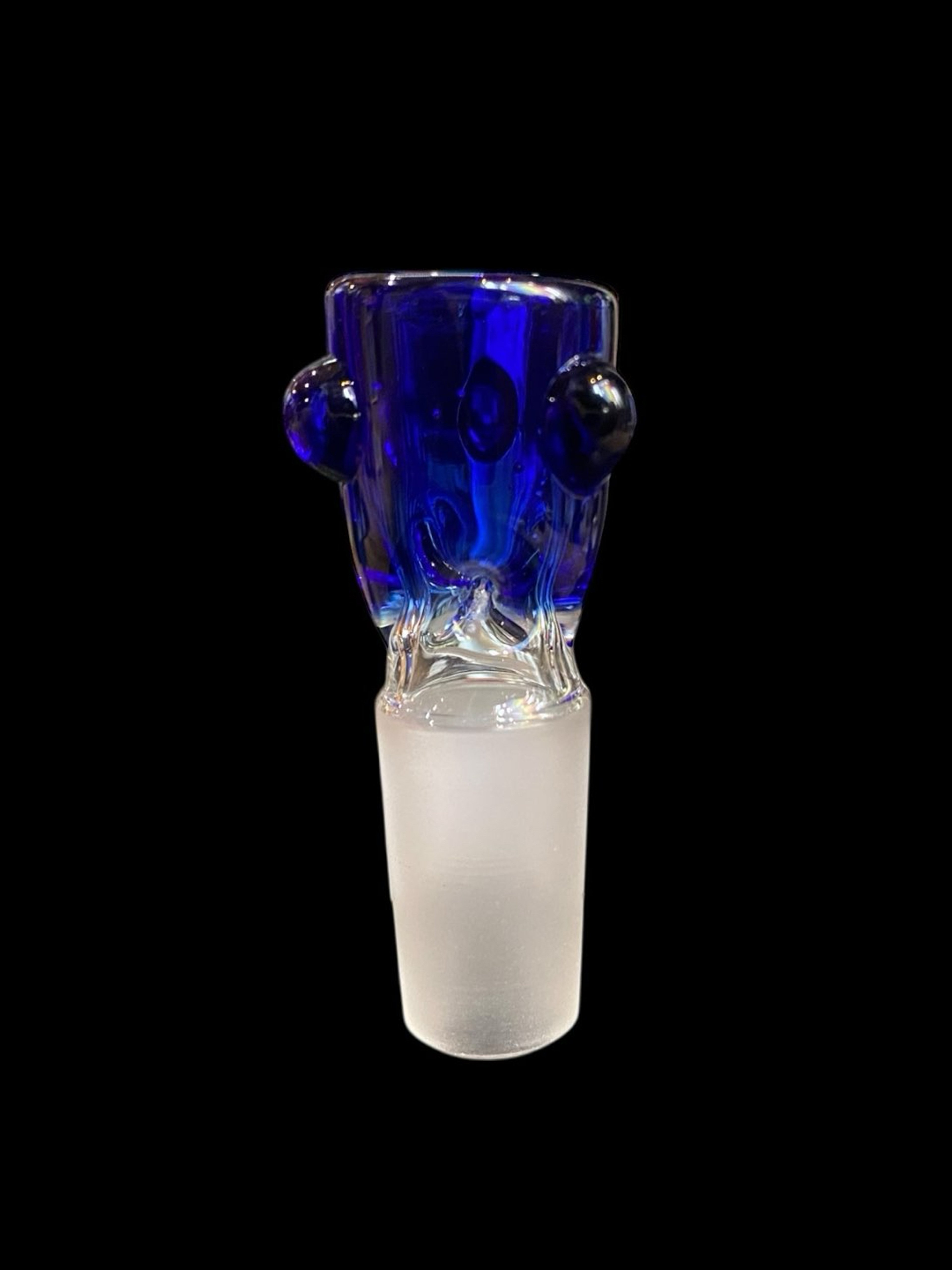 Preview pic of Mustard Glass Pinched 14mm Slide -  Blue