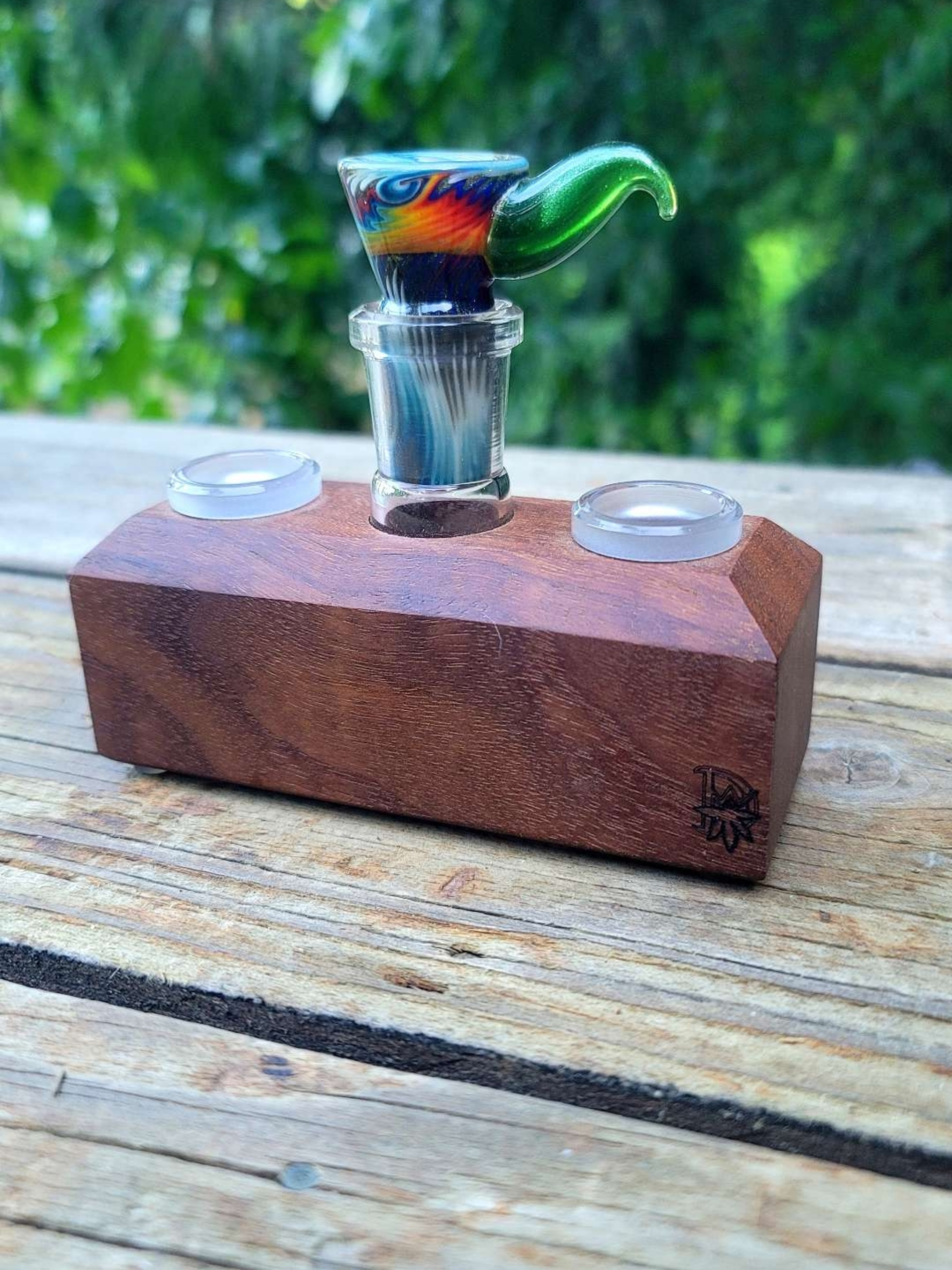 Preview pic of KJH 18mm fully worked slide with Walnut 3 spot stand