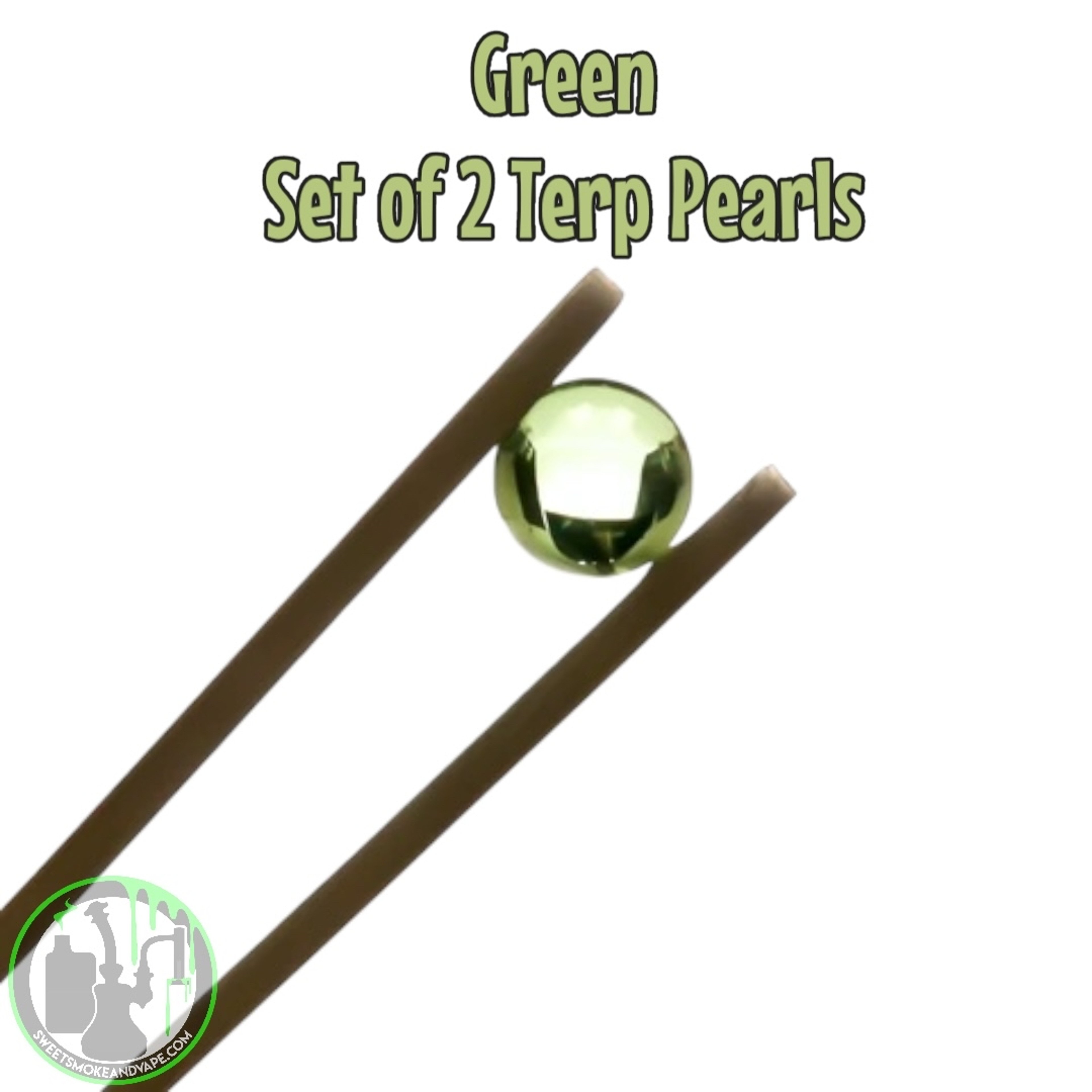 Preview pic of Bear Quartz - 6mm Terp Pearls • Set Of Two (Green)
