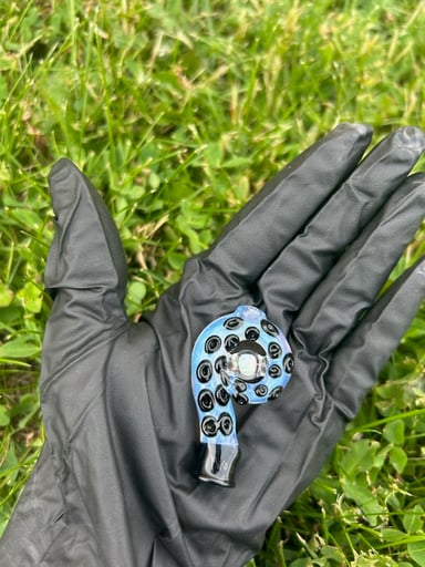 Preview pic of Mako Glass Puffco Pivot Mouthpiece | Tentical - Blue w/ Opal