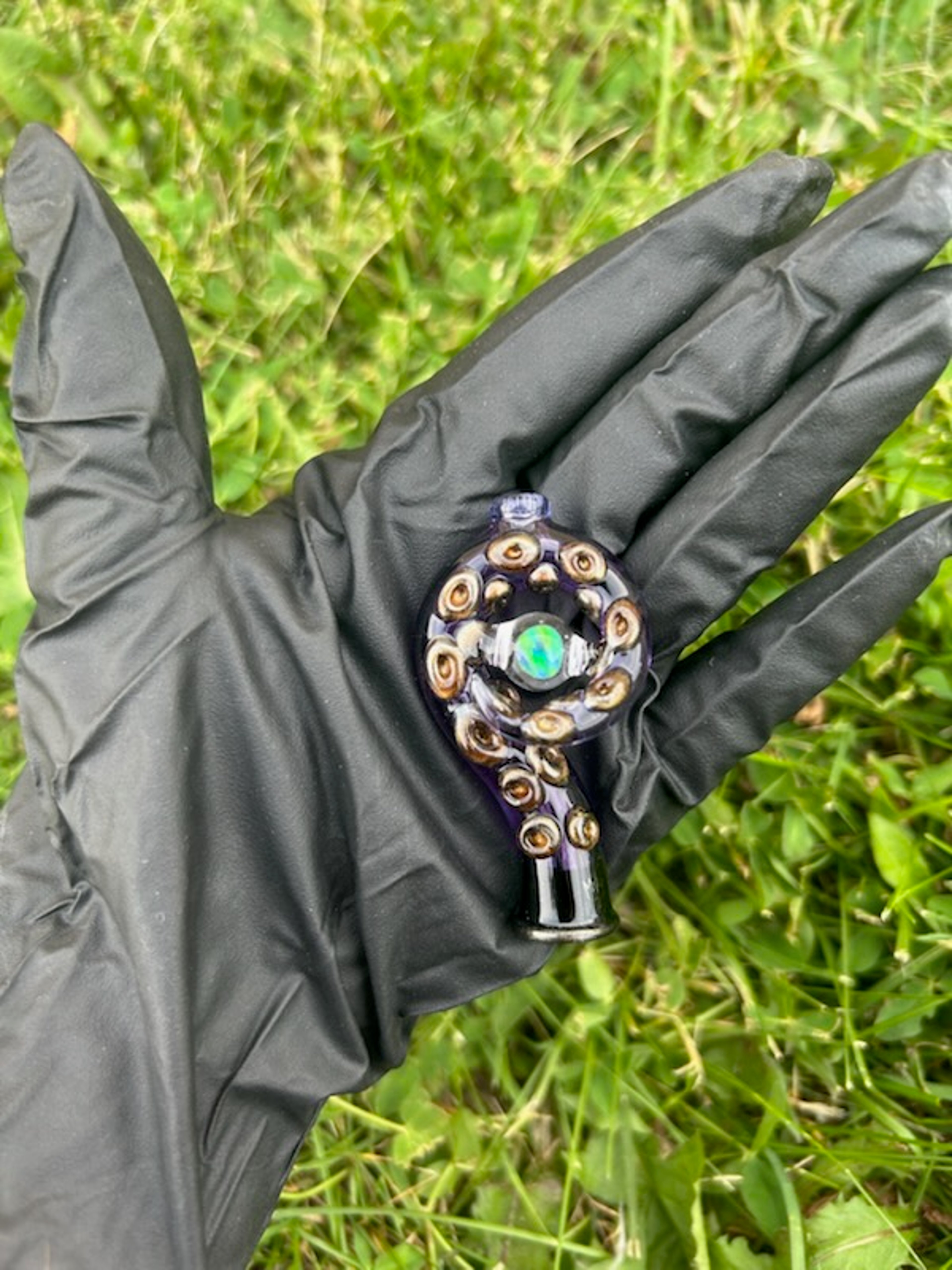 Preview pic of Mako Glass Puffco Pivot Mouthpiece | Tentical - Purple w/ Opal