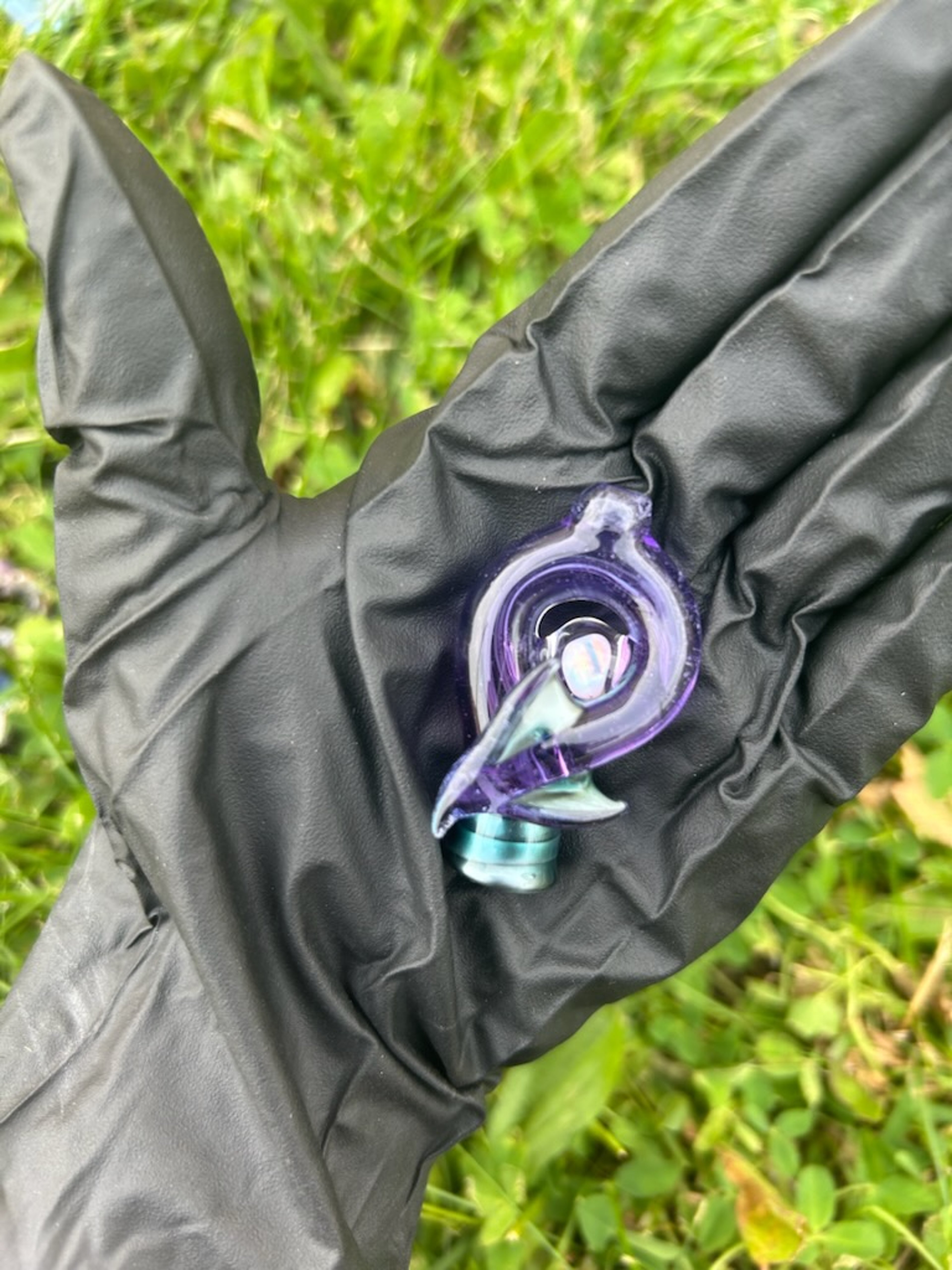 Preview pic of Mako Glass Puffco Pivot Mouthpiece | Dragon Tail - Purple w/ Opal